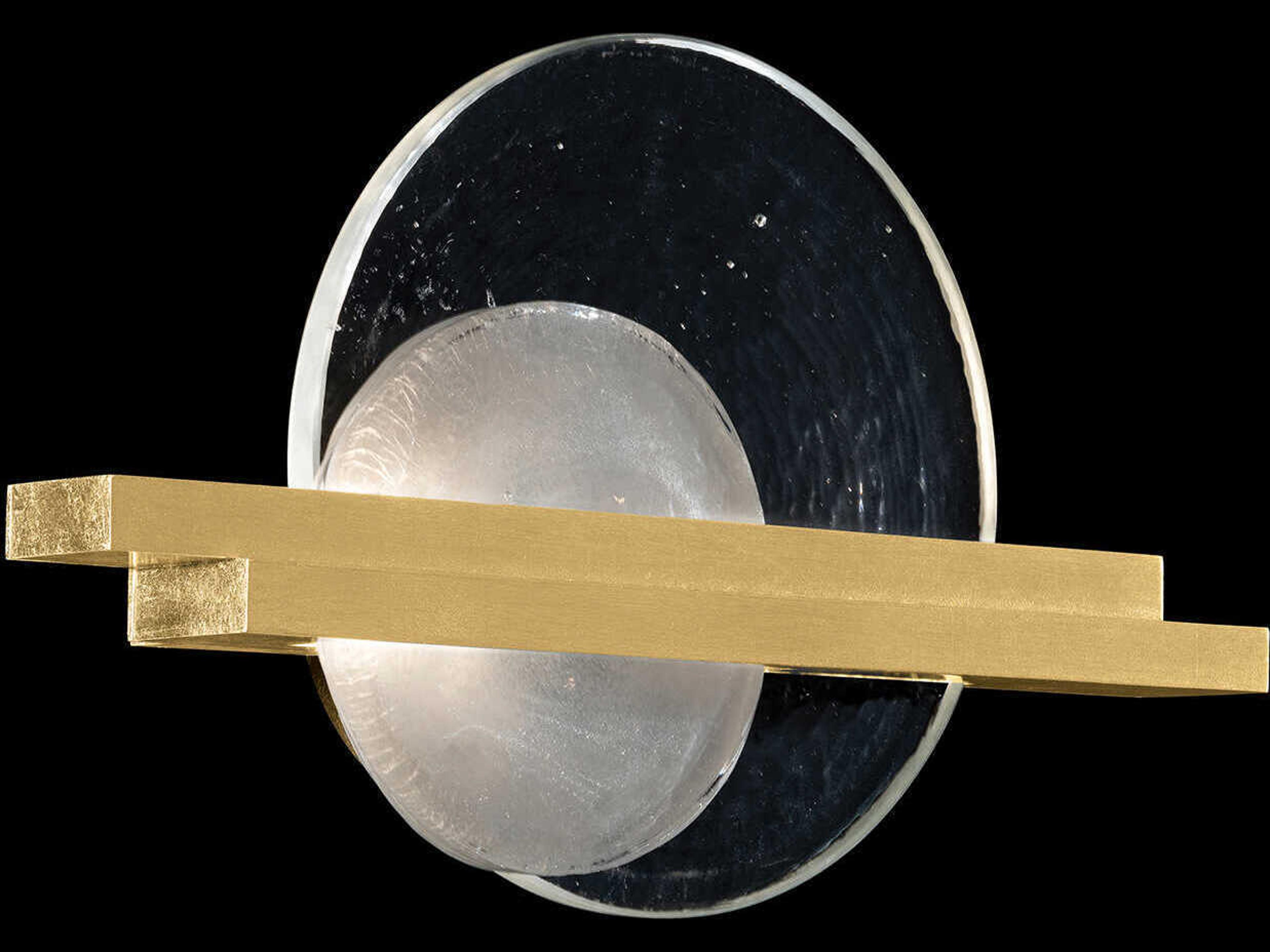 Fine Art Handcrafted Lighting Selene 2-Light Gold Leaf Glass LED Wall Sconce