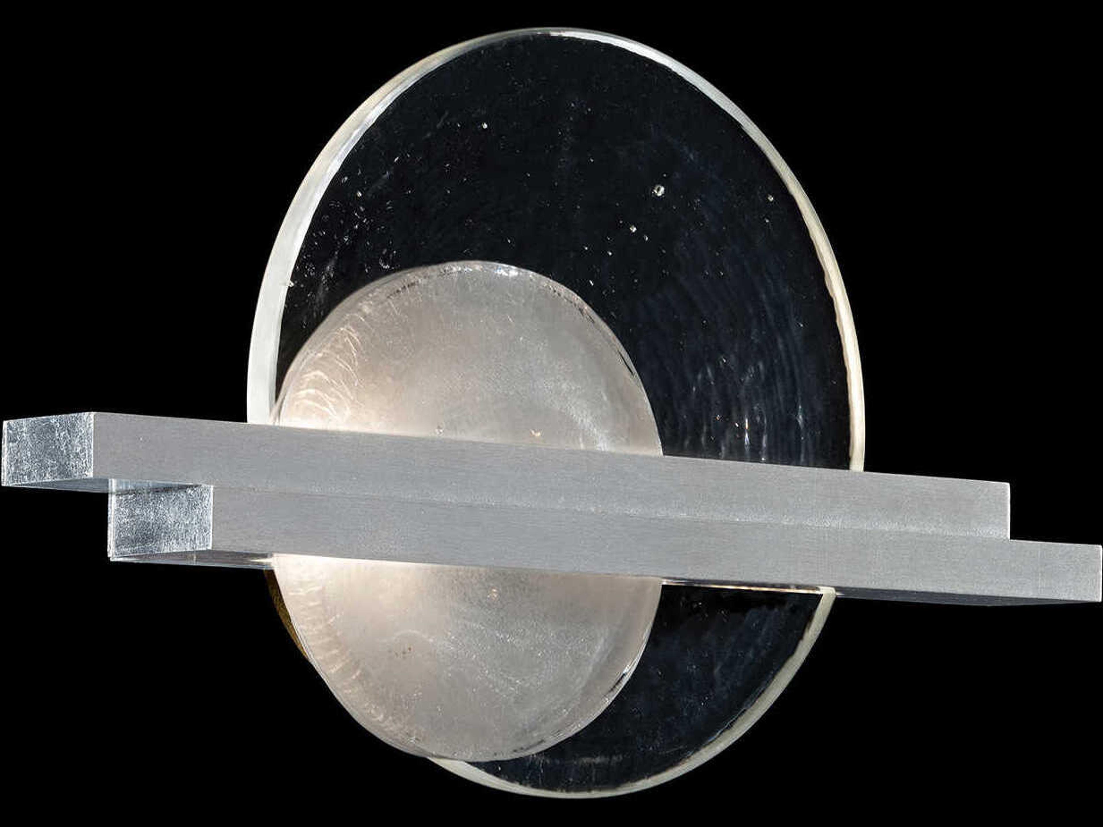 Fine Art Handcrafted Lighting Selene 2-Light Silver Leaf Glass LED Wall Sconce