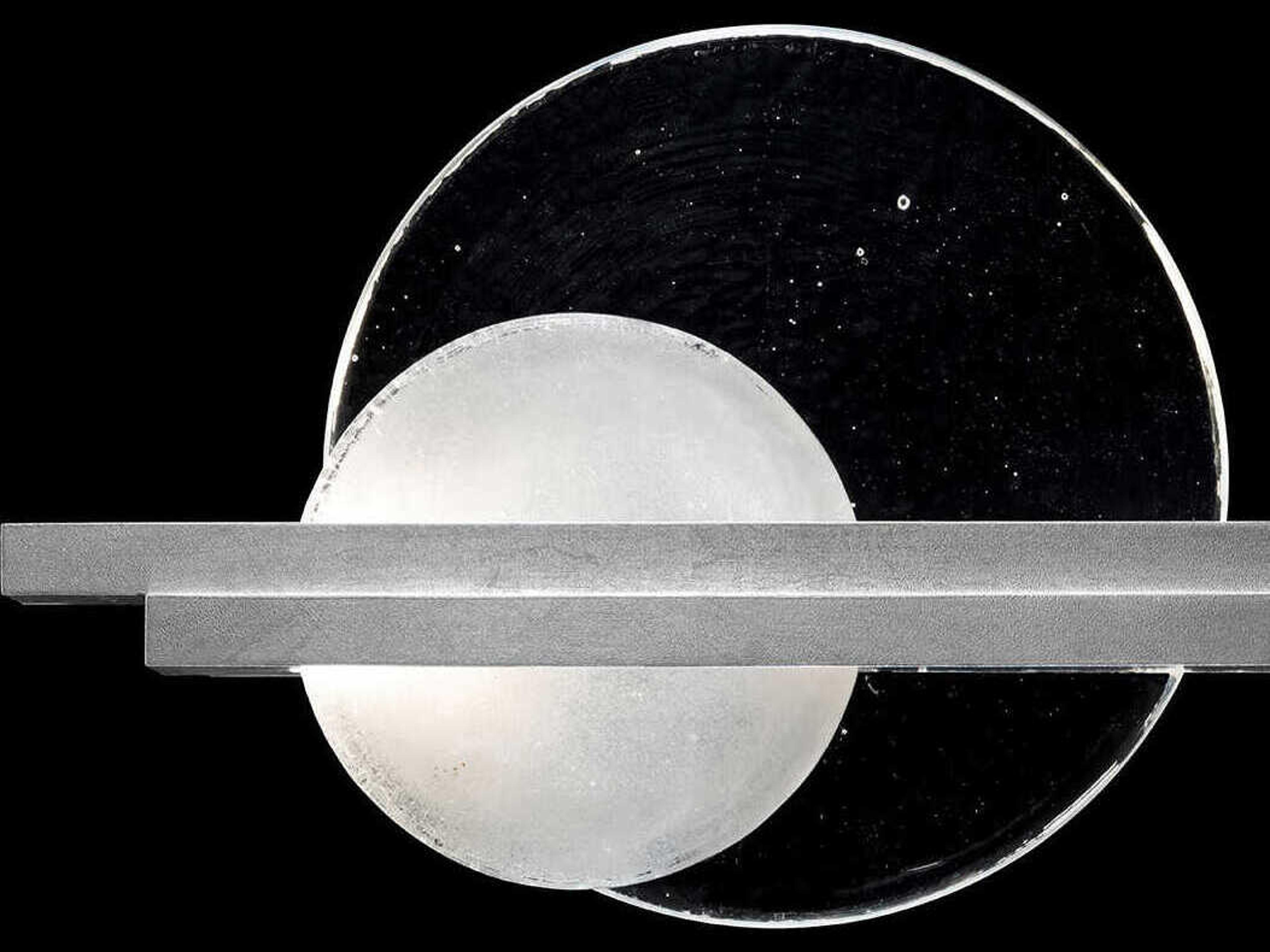 Fine Art Handcrafted Lighting Selene 2-Light Silver Leaf Glass LED Wall Sconce