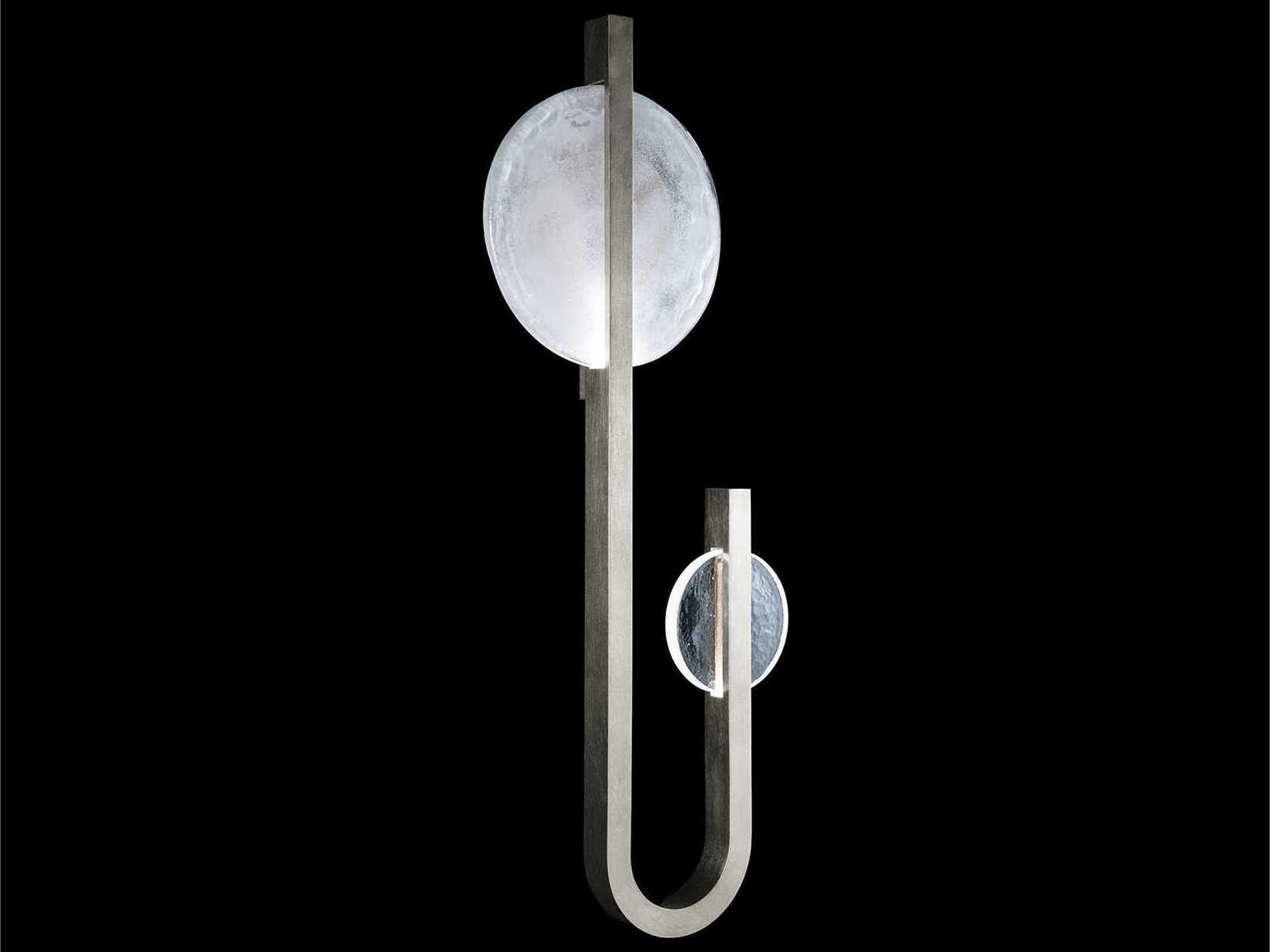 Fine Art Handcrafted Lighting Selene 2-Light Silver Glass LED Wall Sconce