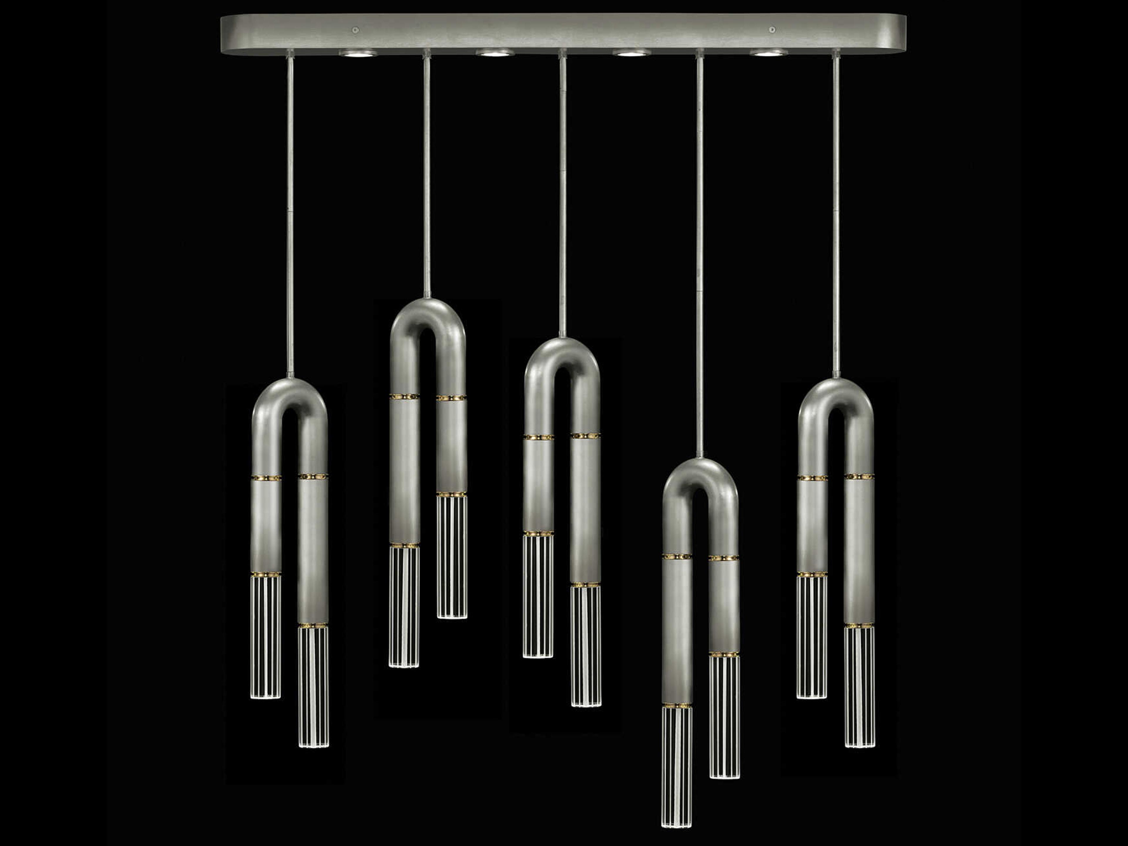 Antonia 14-Light Silver Linear Island Pendant