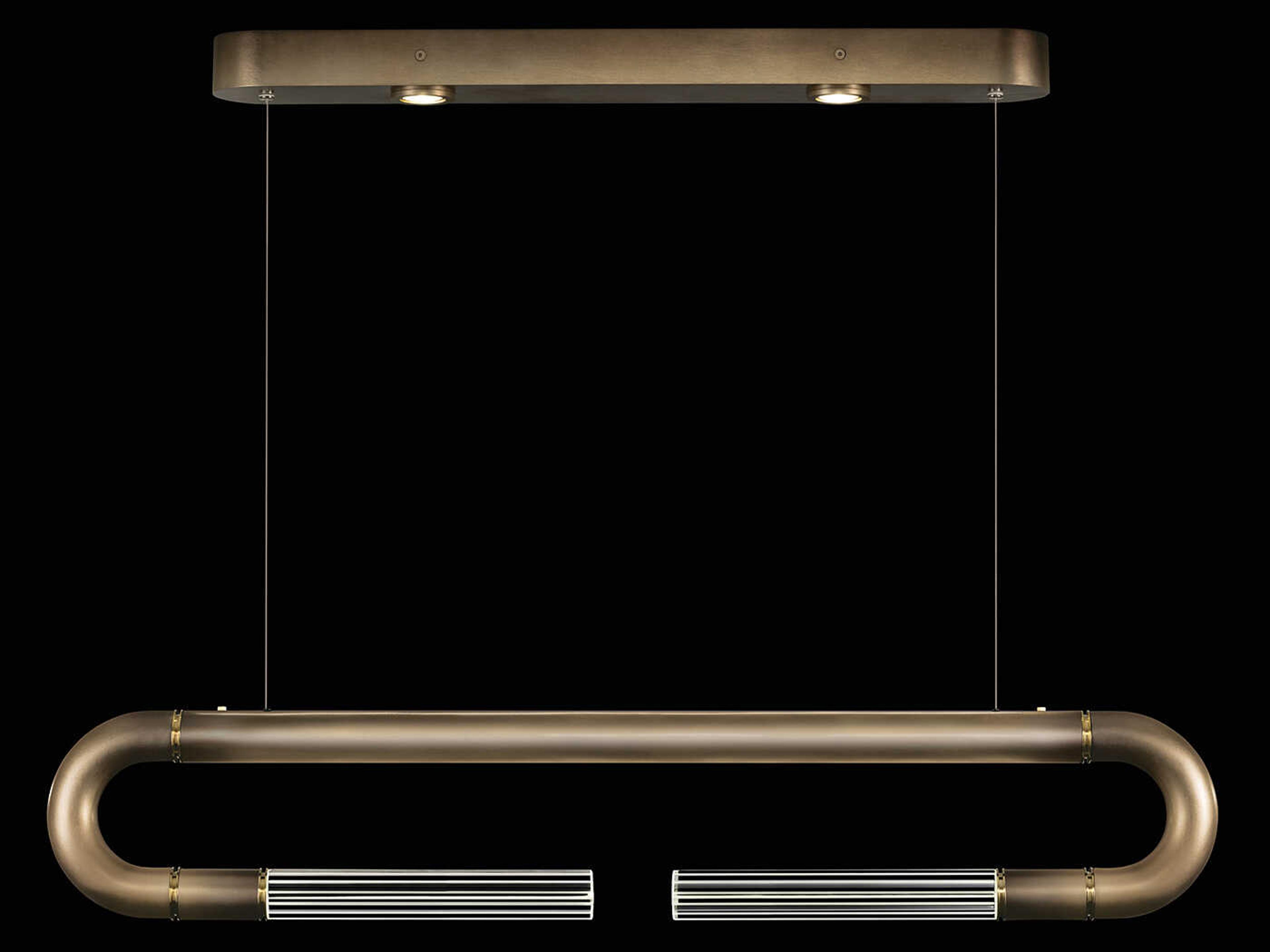 Antonia 2-Light Gold Linear Island Pendant