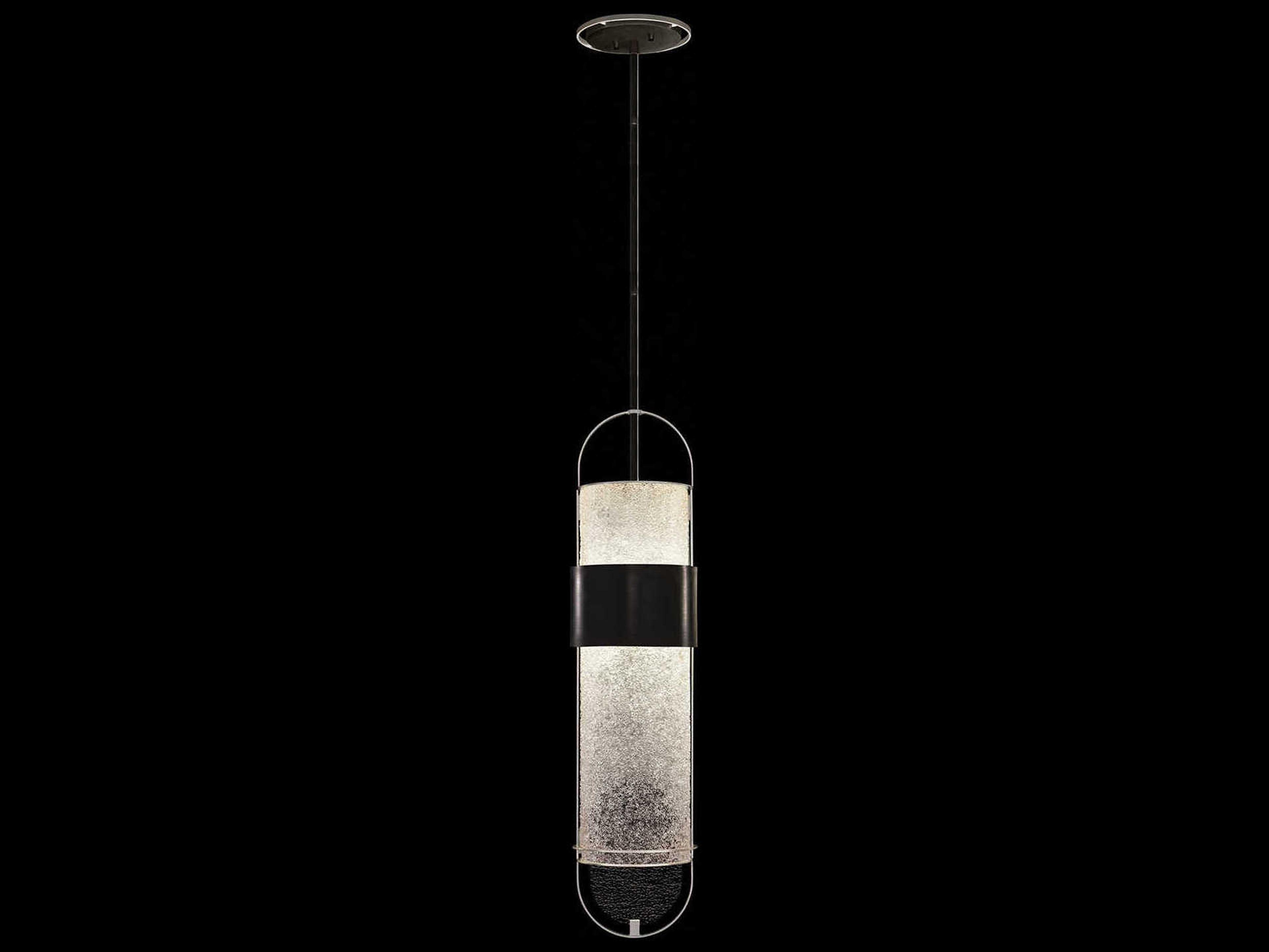 Bond 2-Light Black Silver Cylinder Mini Pendant