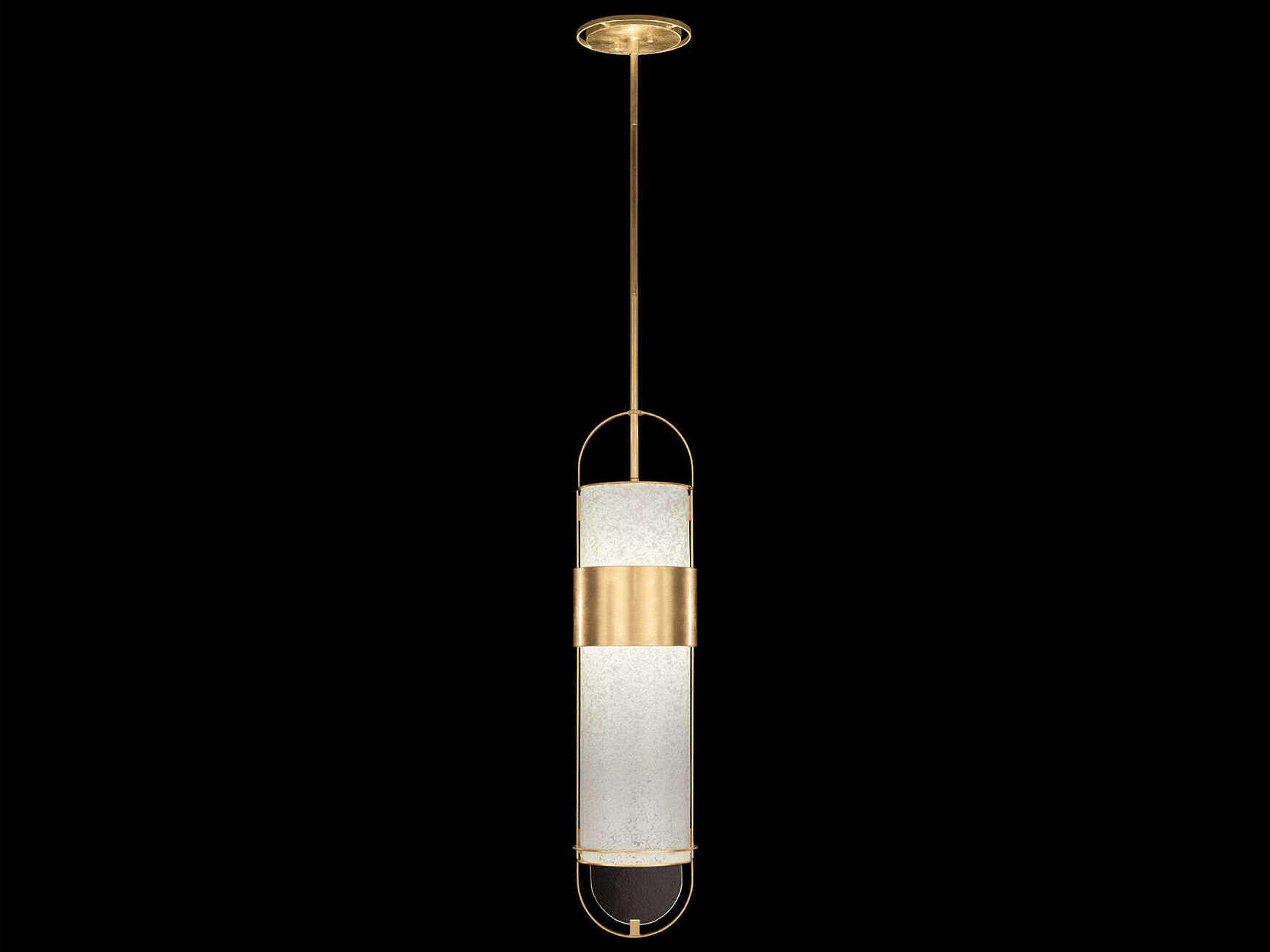 Fine Art Handcrafted Lighting Bond 2-Light Gold Cylinder Mini Pendant