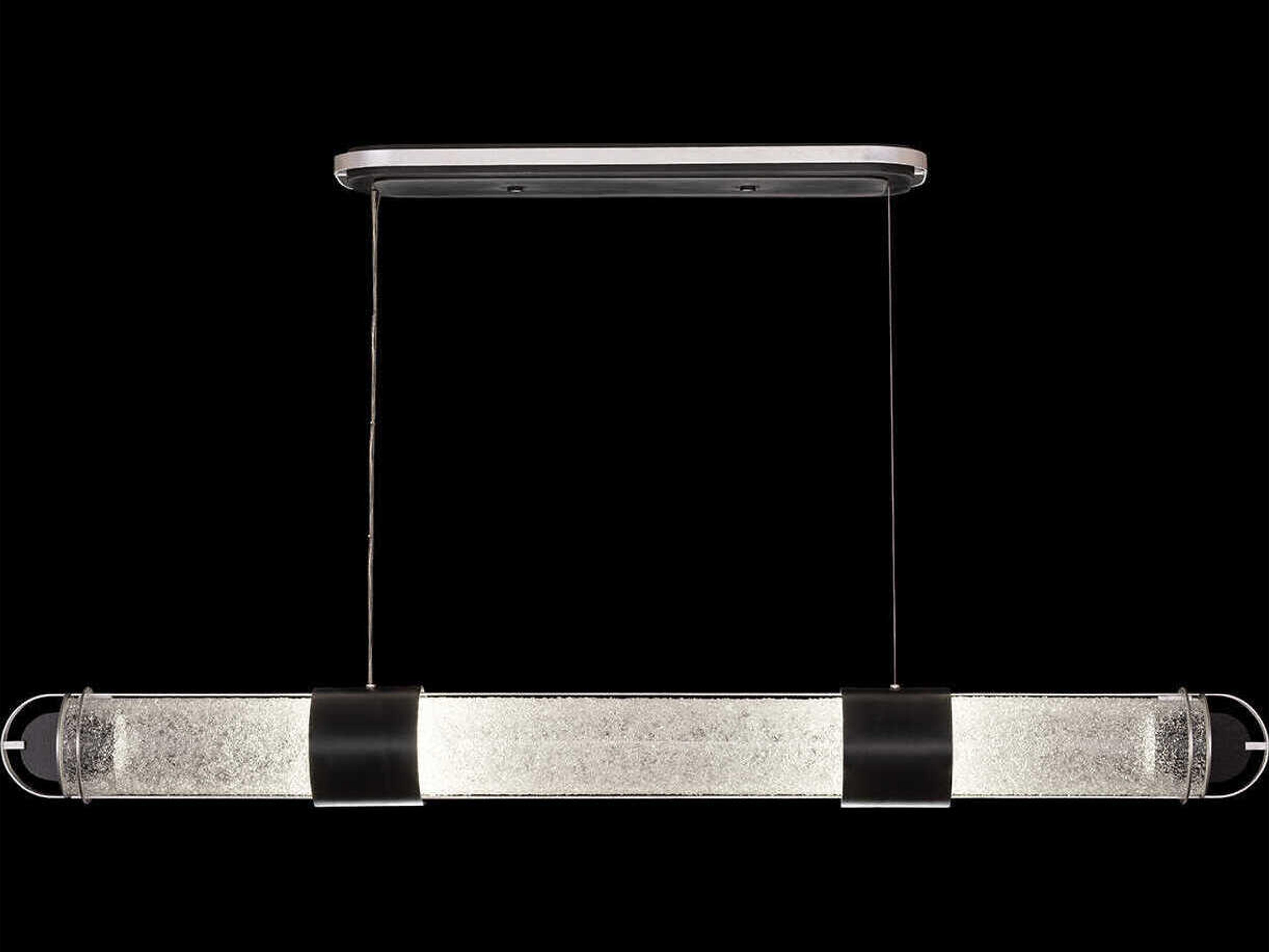 Bond 4-Light Black Silver Linear Island Pendant