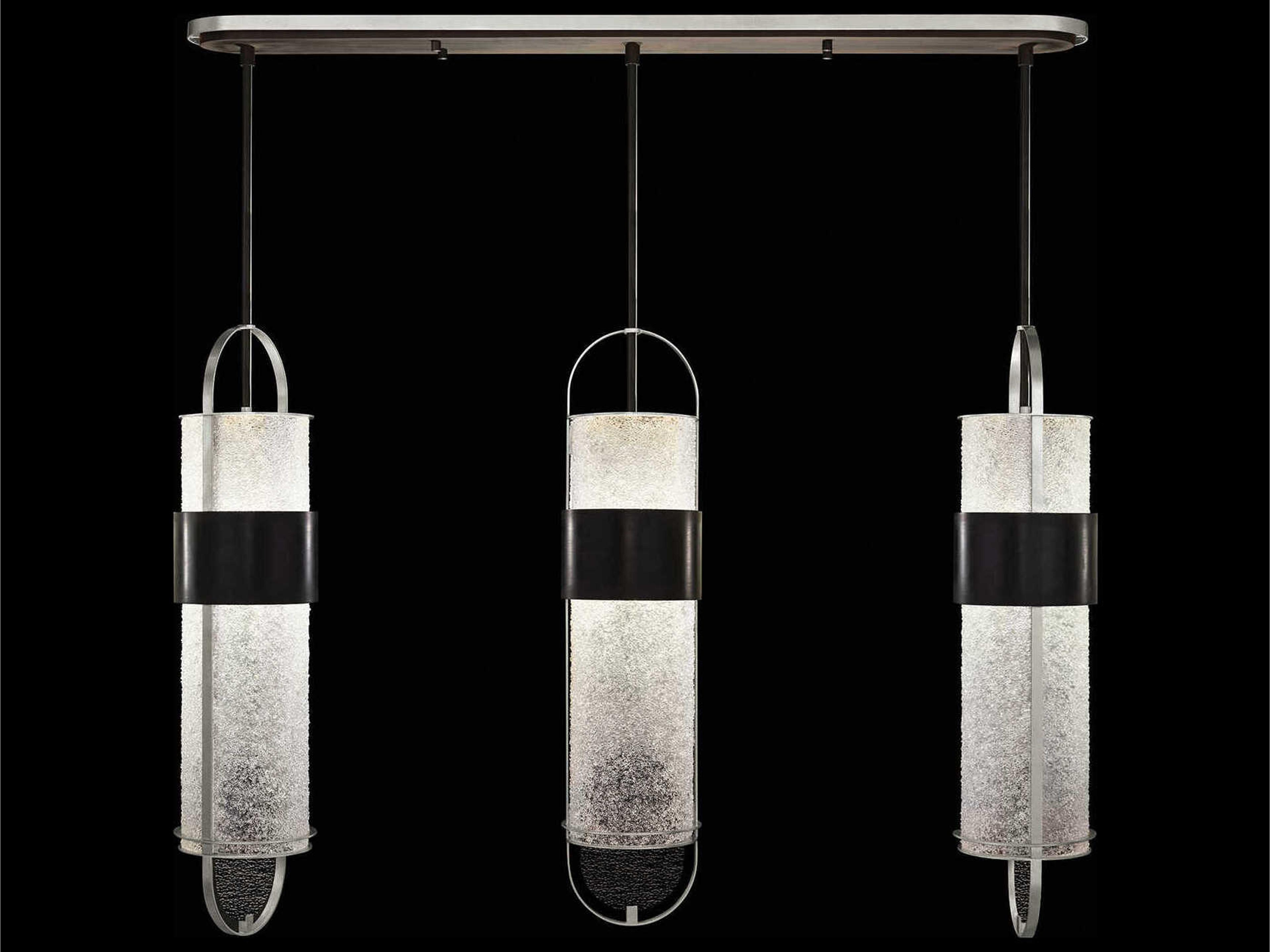 Bond 6-Light Black Silver Linear Island Pendant