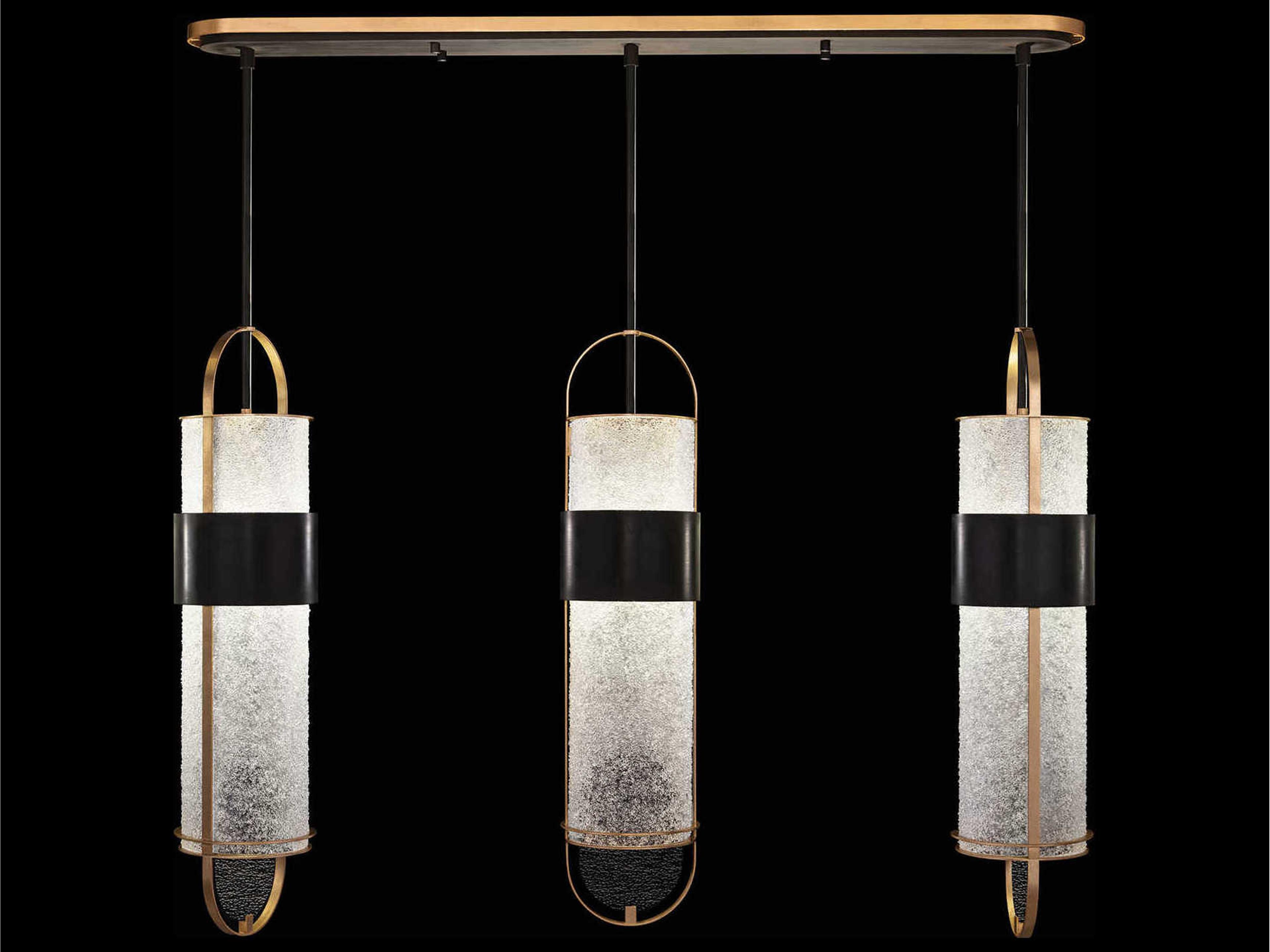Bond 6-Light Black Gold Linear Island Pendant