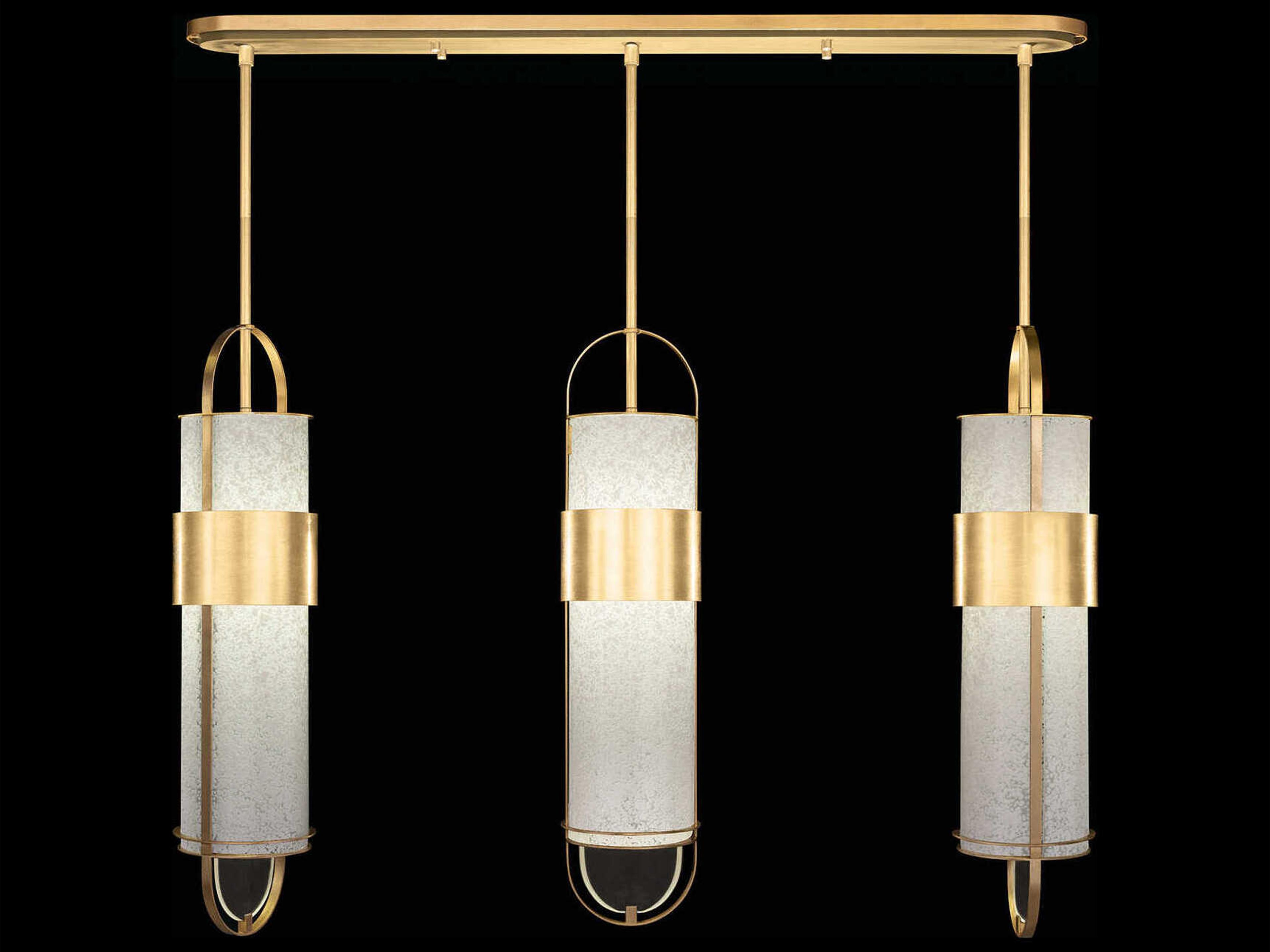 Fine Art Handcrafted Lighting Bond 6-Light Gold Linear Island Pendant