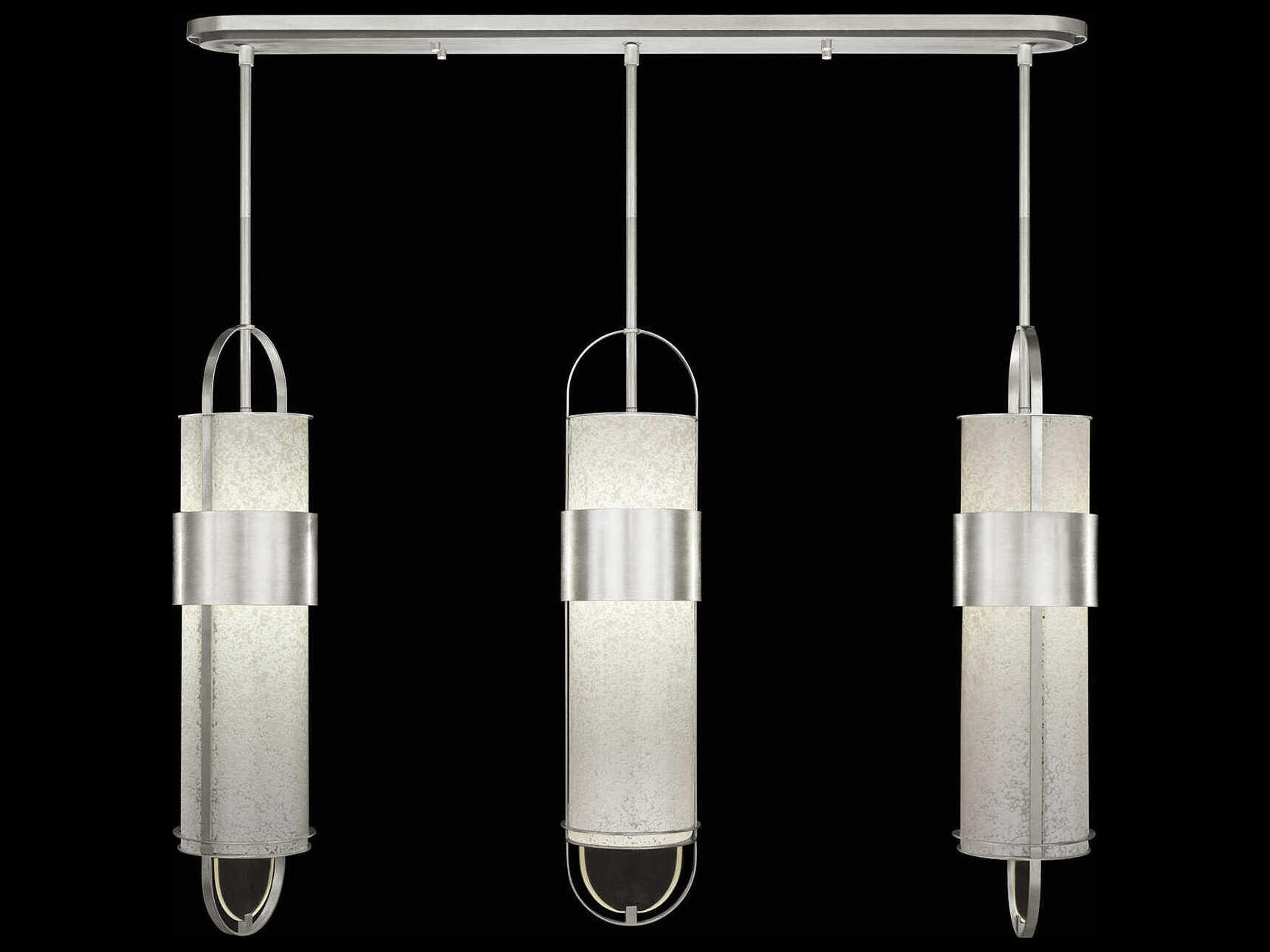 Fine Art Handcrafted Lighting Bond 6-Light Silver Linear Island Pendant