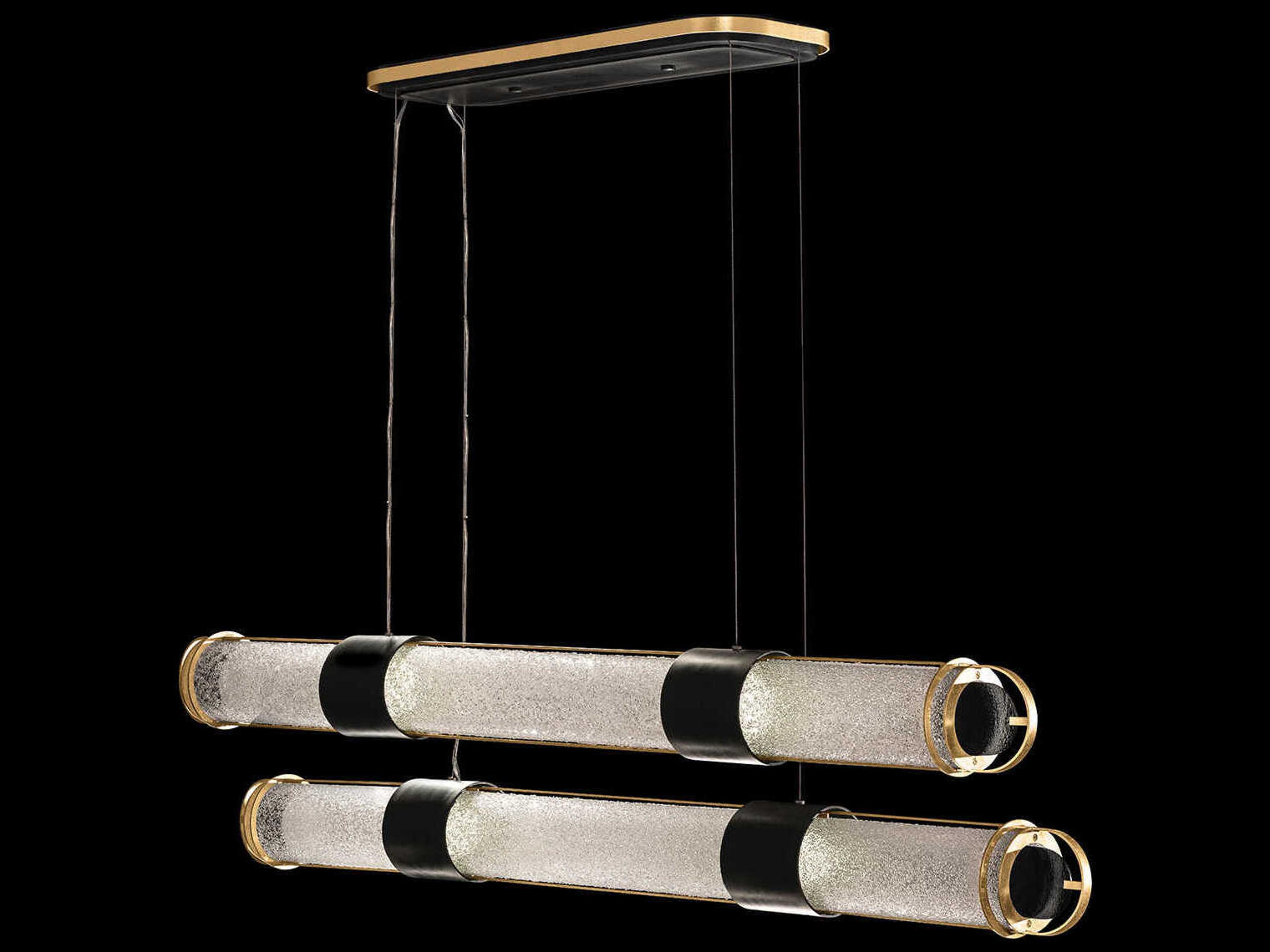 Bond 8-Light Black Gold Linear Island Pendant