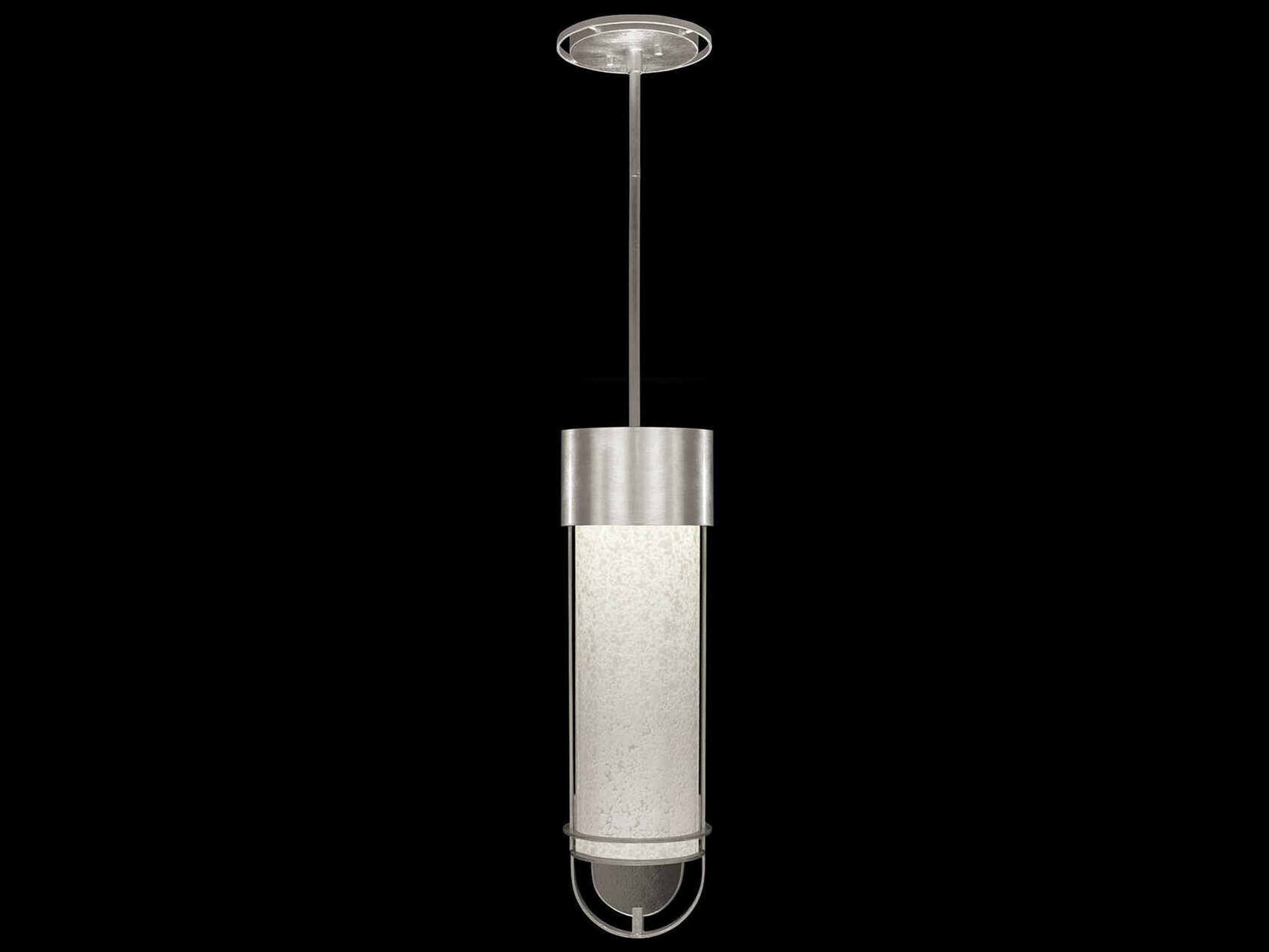 Fine Art Handcrafted Lighting Bond 1-Light Silver Cylinder Mini Pendant