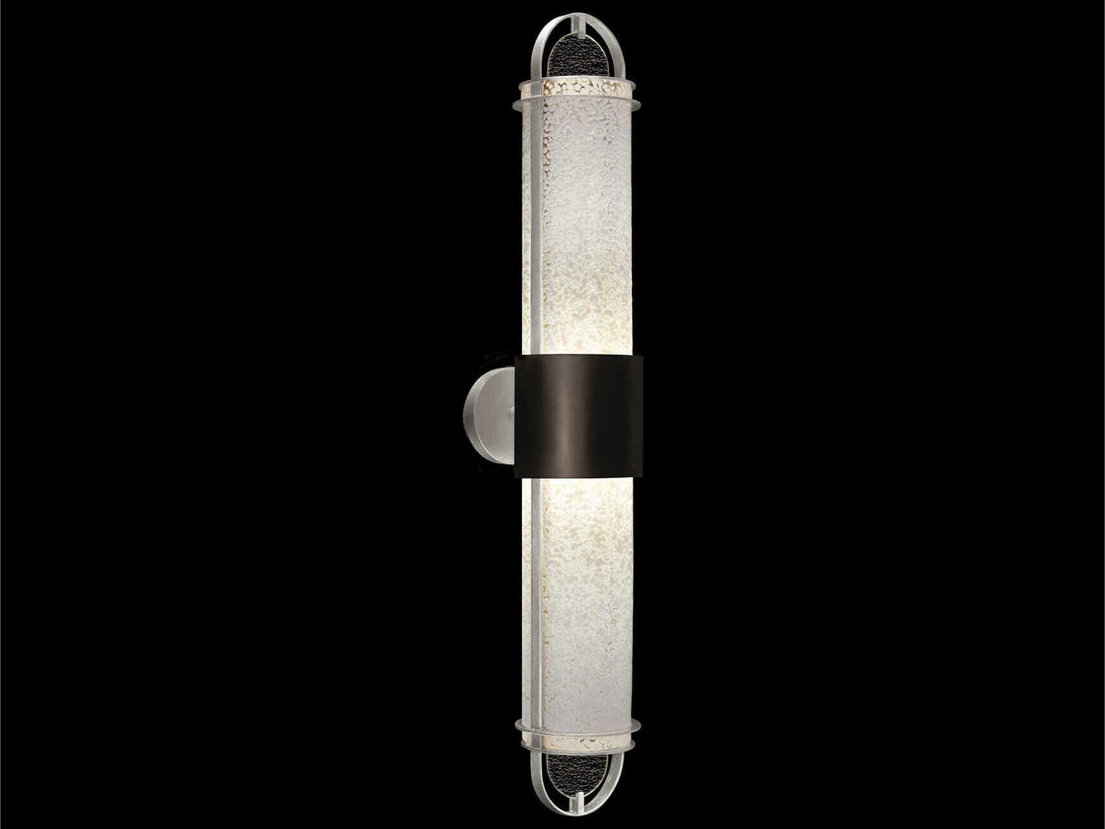 Fine Art Handcrafted Lighting Bond 2-Light Black Silver Wall Sconce