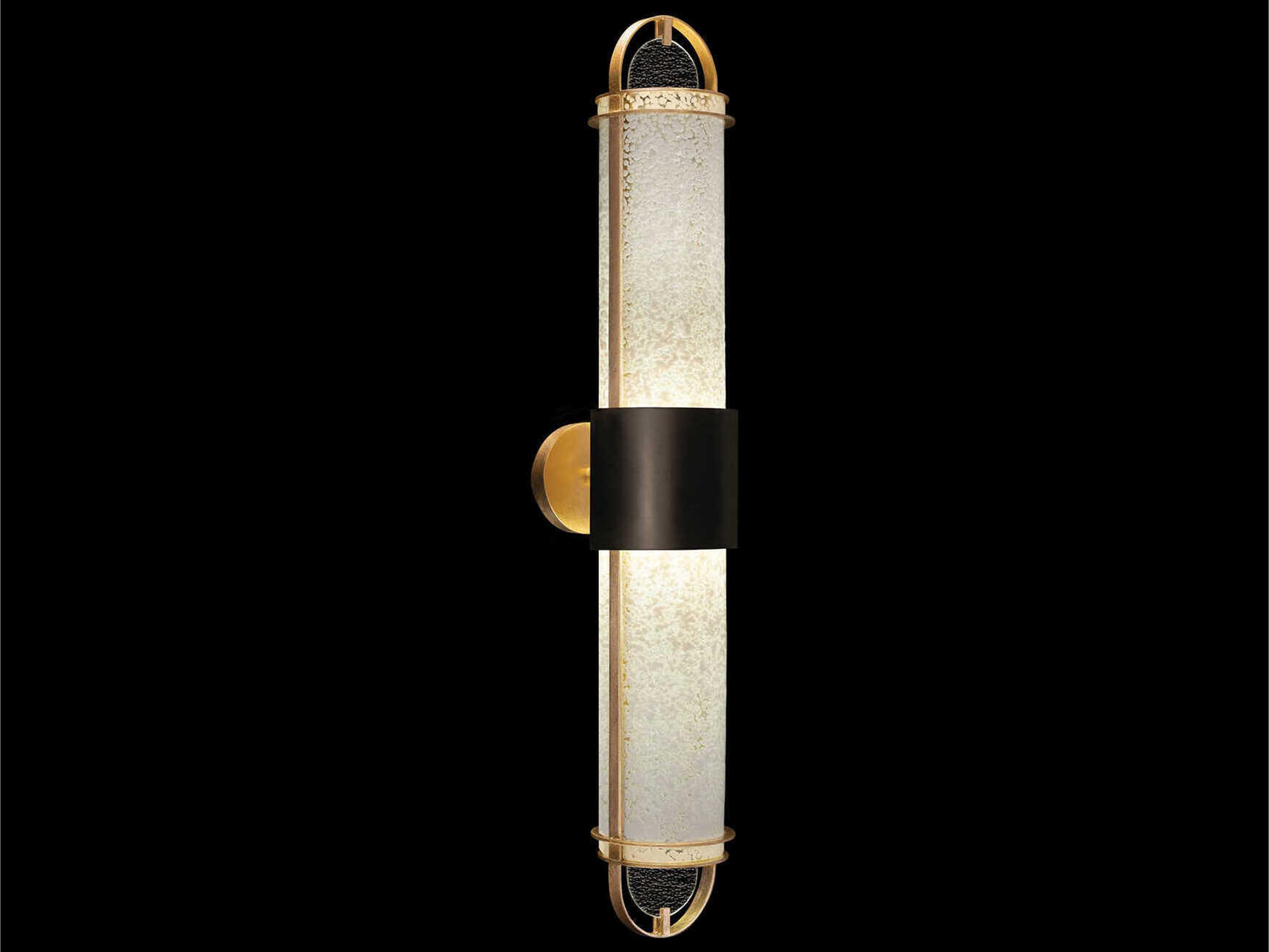 Fine Art Handcrafted Lighting Bond 2-Light Black Gold Wall Sconce