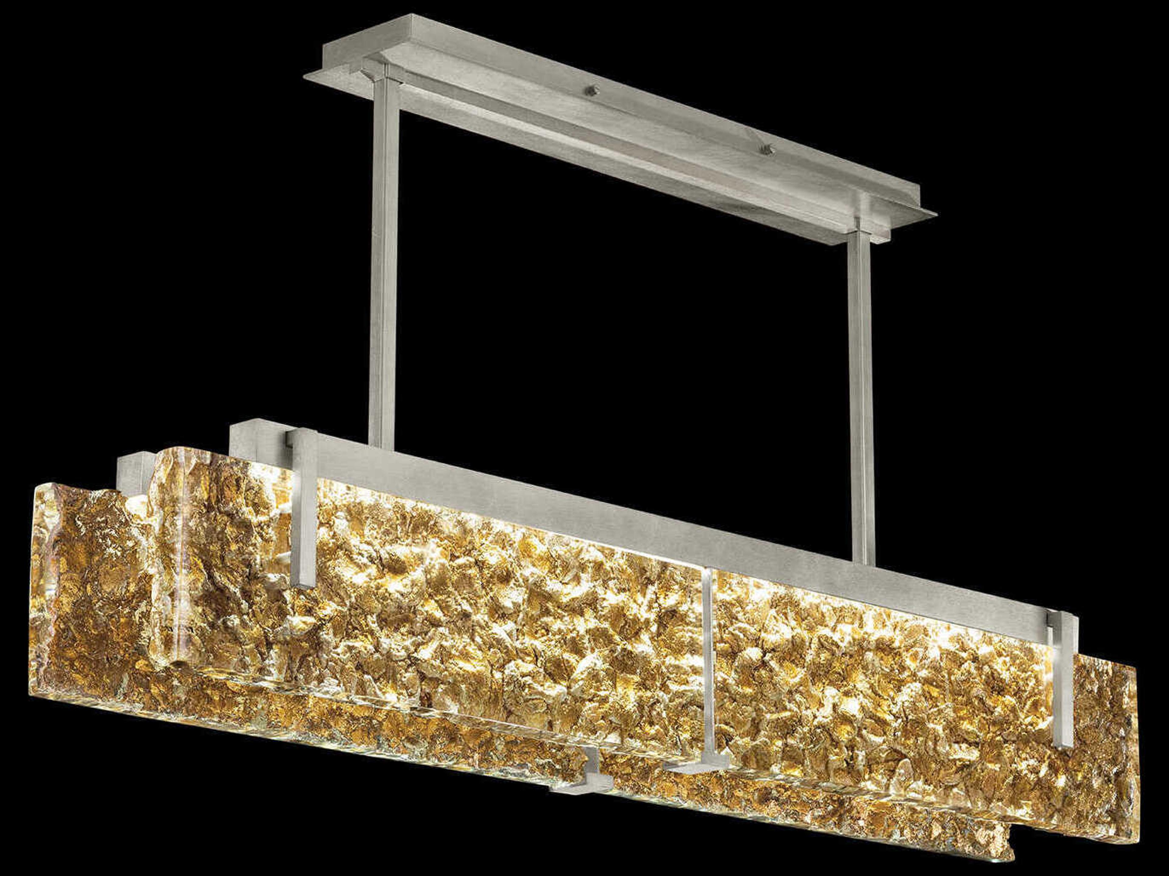 Fine Art Handcrafted Lighting Terra 4-Light Silver Linear Island Pendant