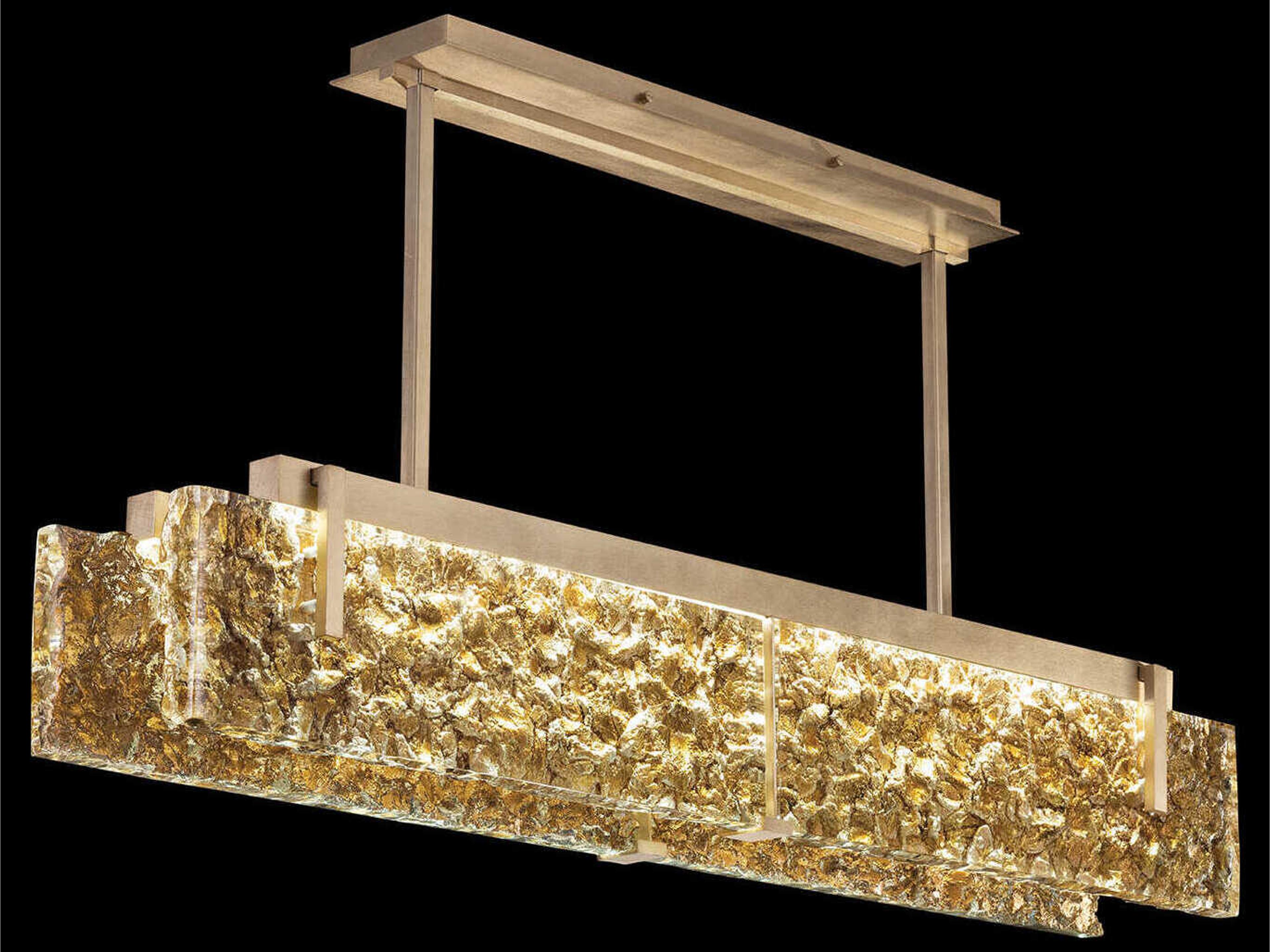 Fine Art Handcrafted Lighting Terra 4-Light Gold Linear Island Pendant