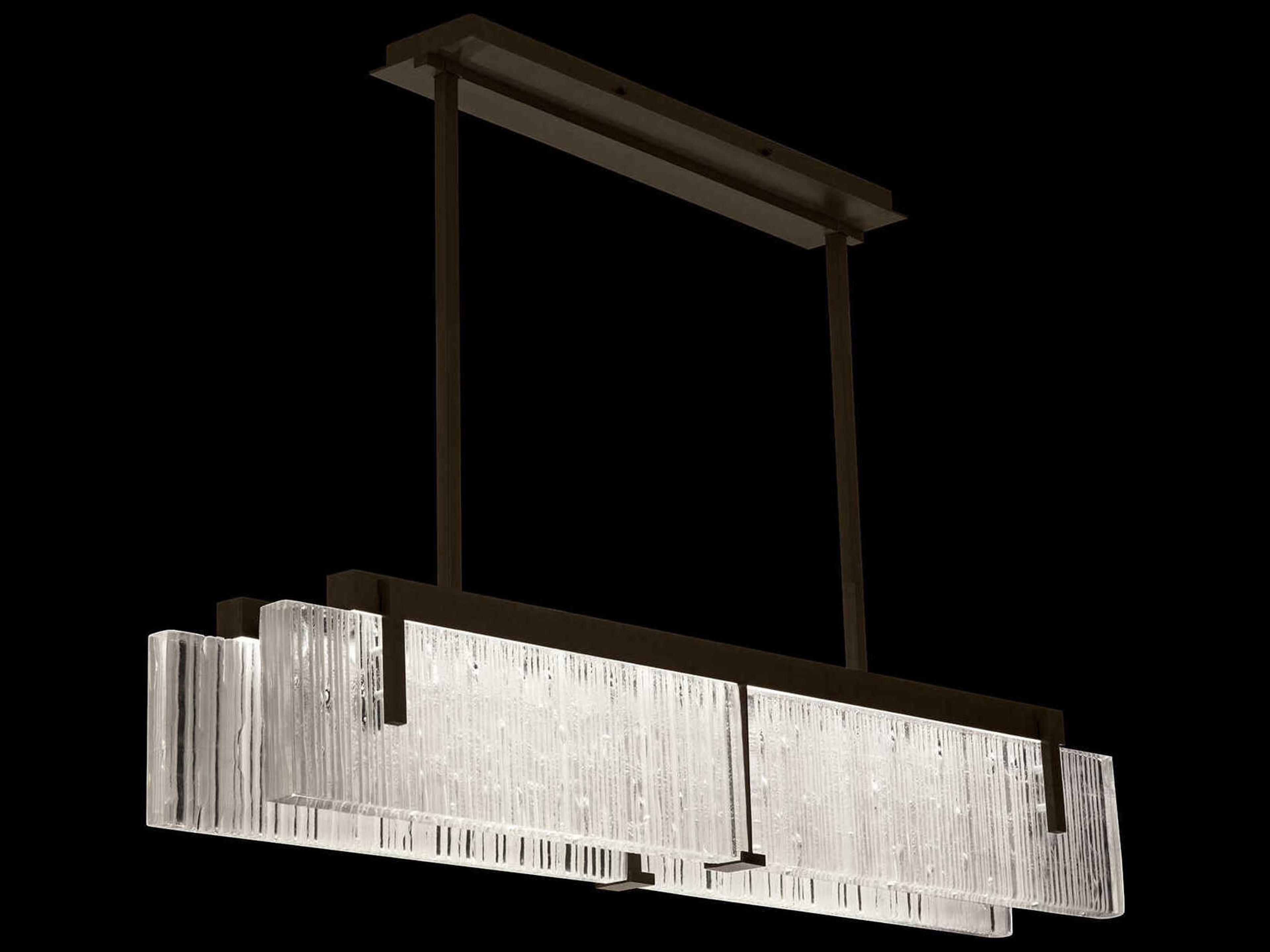 Fine Art Handcrafted Lighting Terra 4-Light Bronze Linear Island Pendant