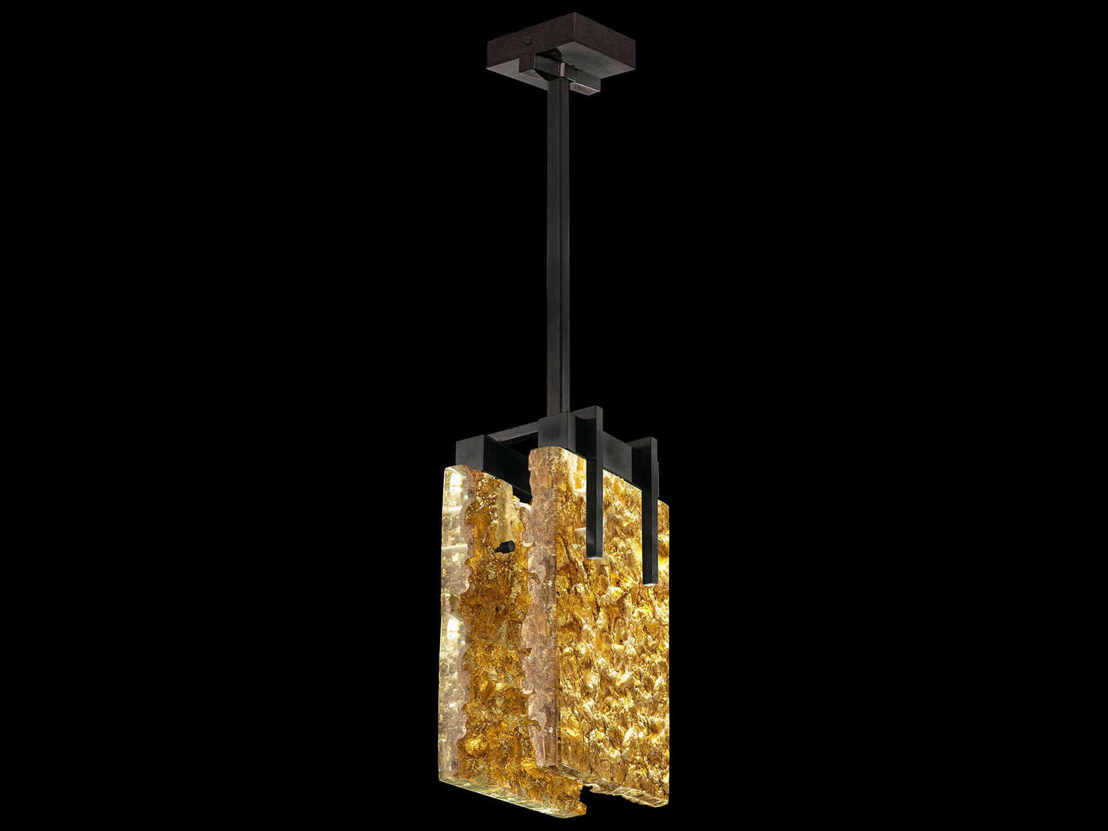 Fine Art Handcrafted Lighting Terra 2-Light Black Geometric Mini Pendant