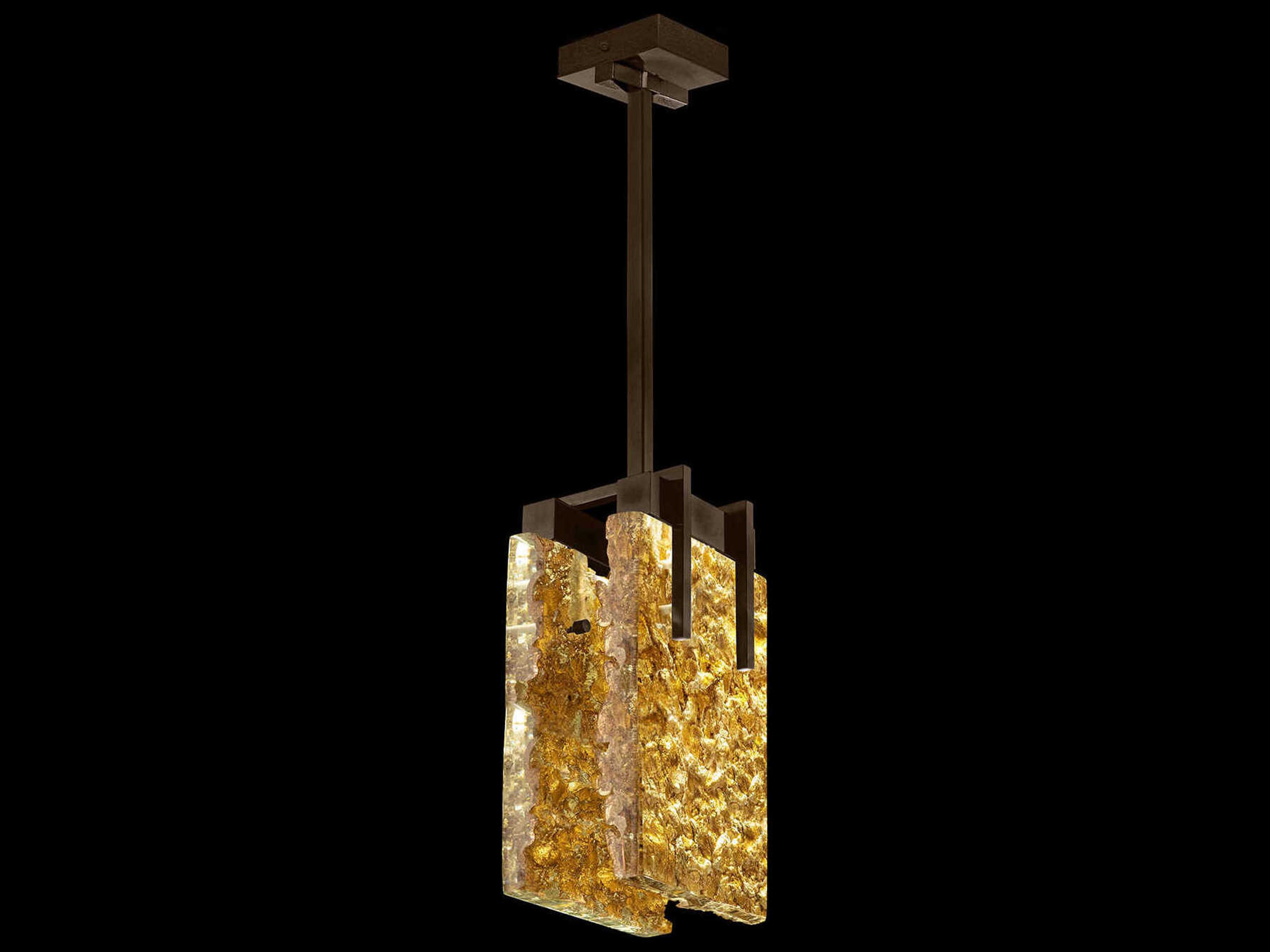 Fine Art Handcrafted Lighting Terra 2-Light Bronze Geometric Mini Pendant