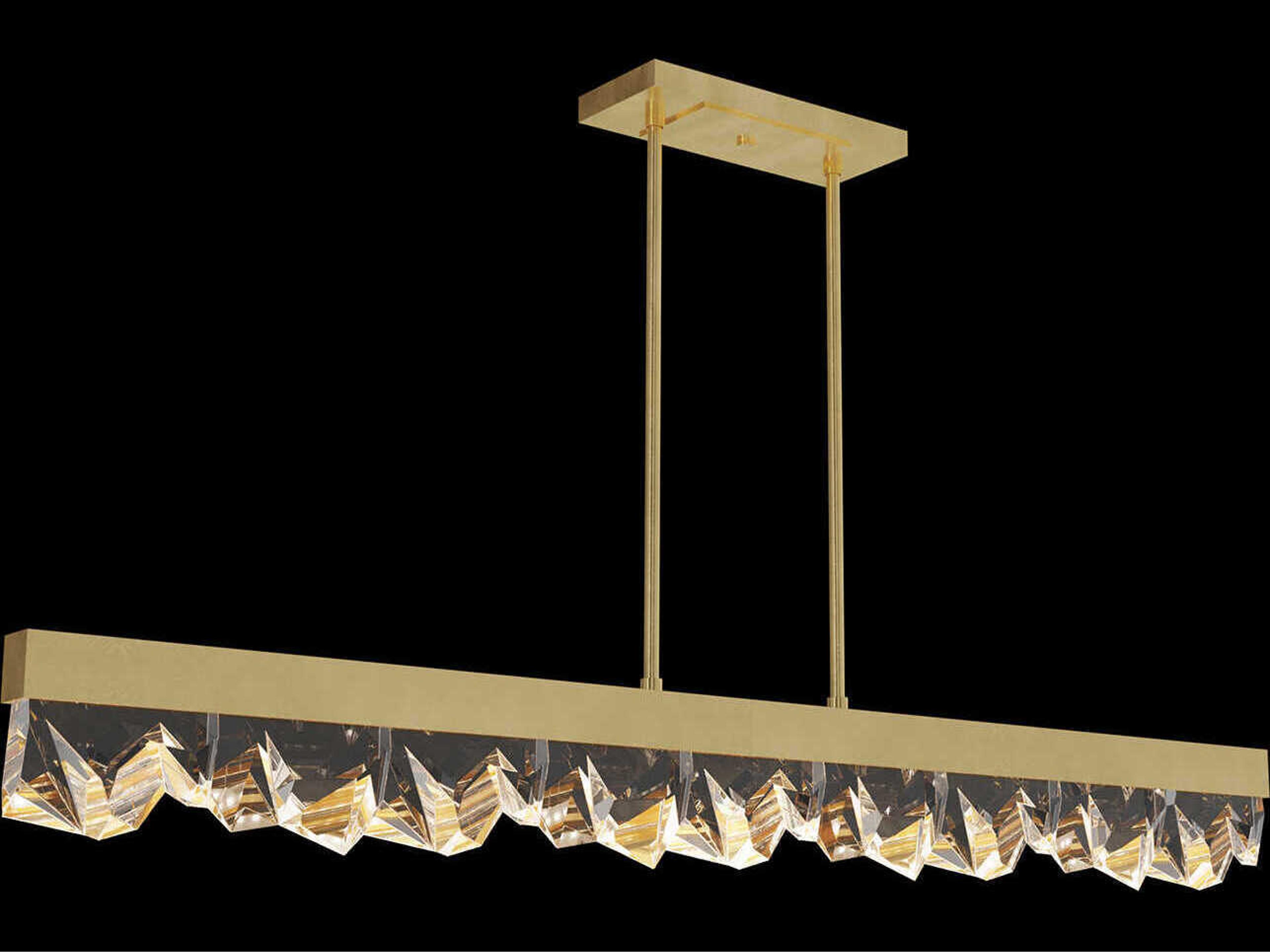 Fine Art Handcrafted Lighting Strata 3-Light Linear Island Pendant