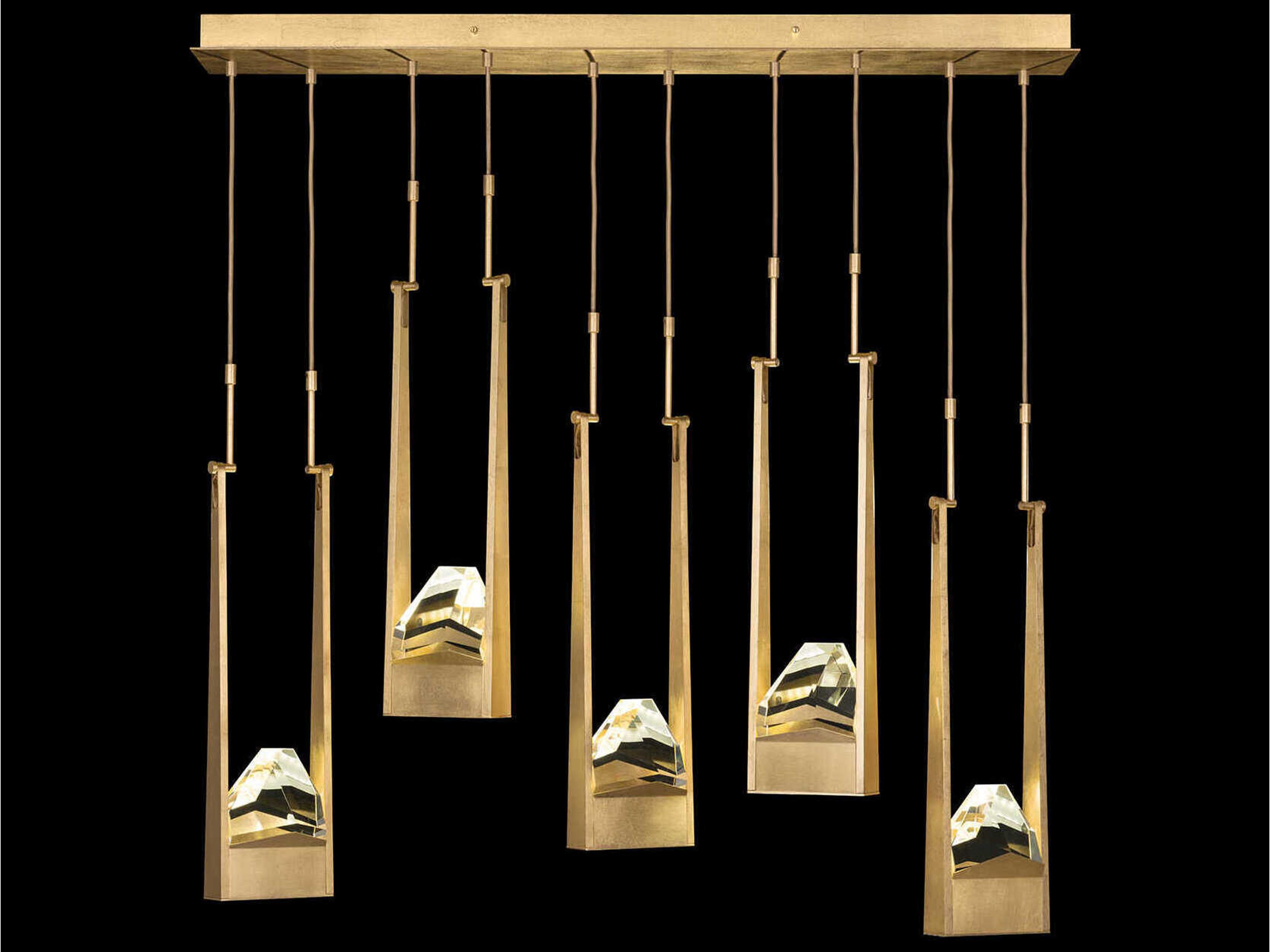 Fine Art Handcrafted Lighting Strata 10-Light Geometric Island Pendant