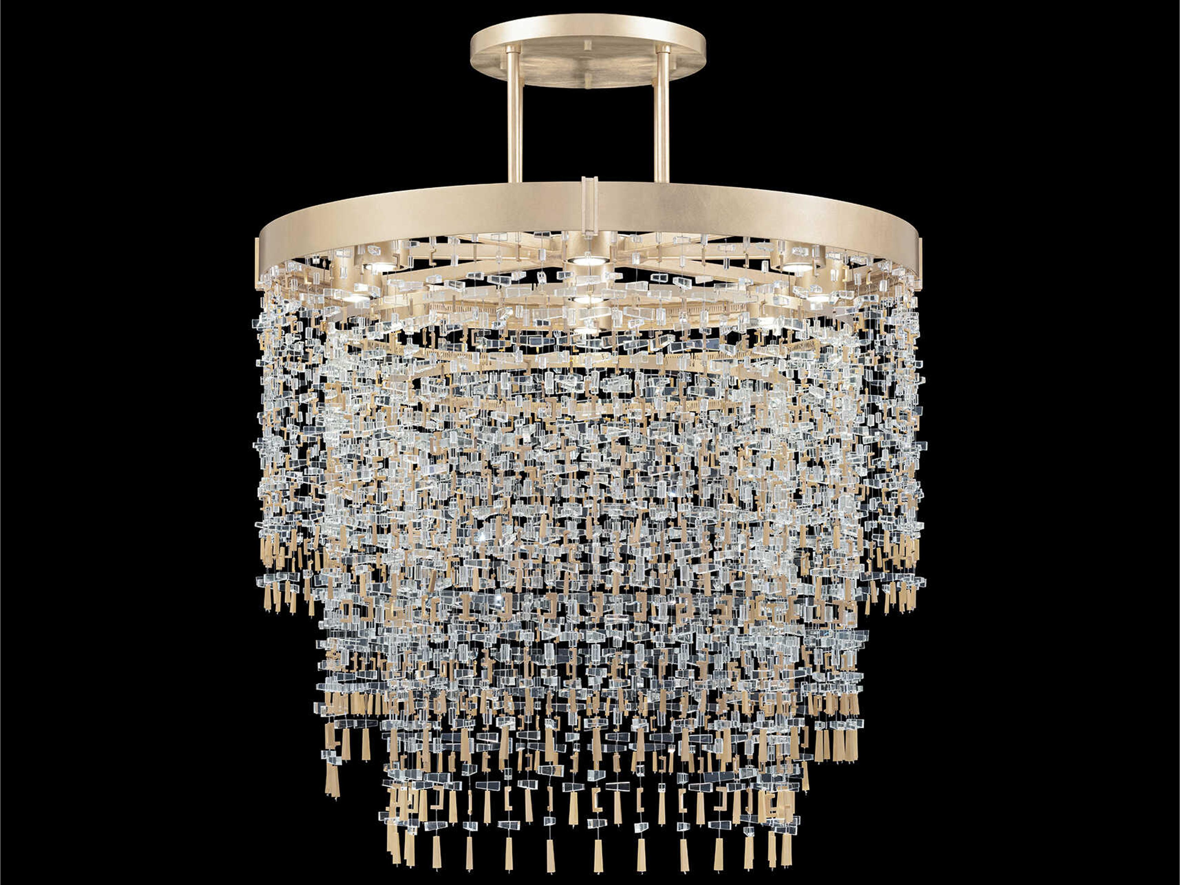 Capri 9-Light Soft Gold Leaf Round Pendant