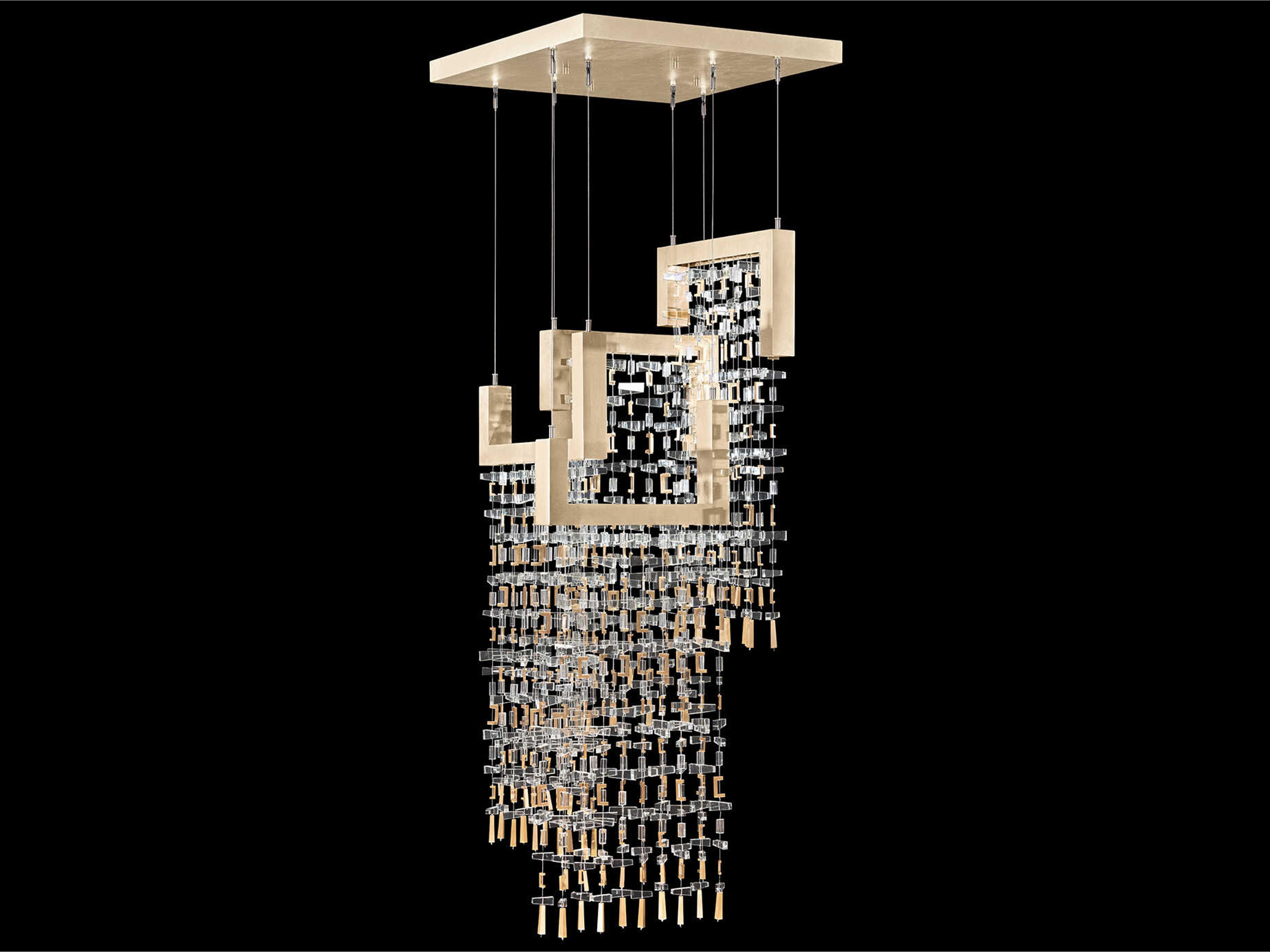 Fine Art Handcrafted Lighting Capri 10-Light Soft Gold Leaf Pendant