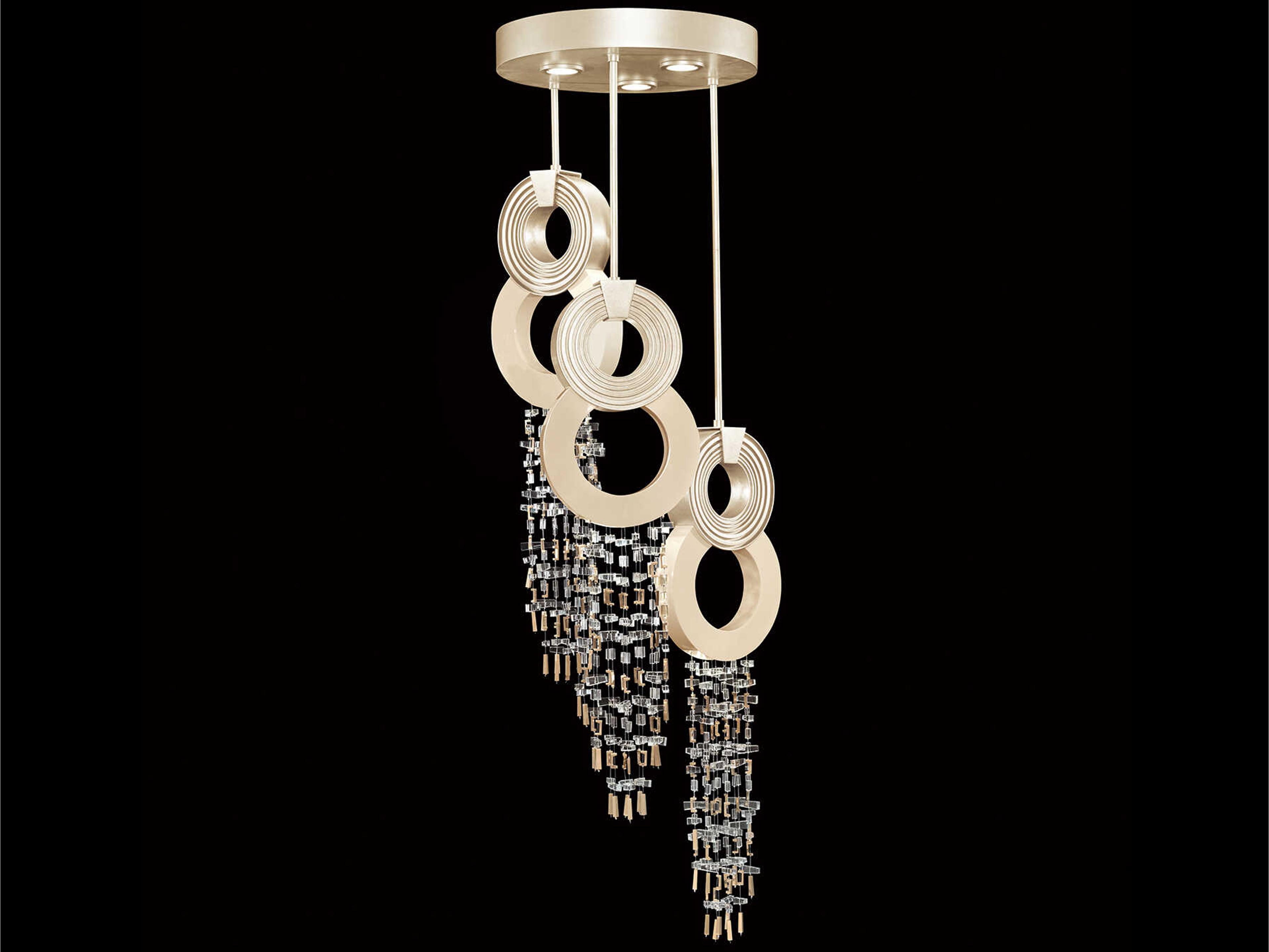 Capri 6-Light Soft Gold Leaf Round Pendant