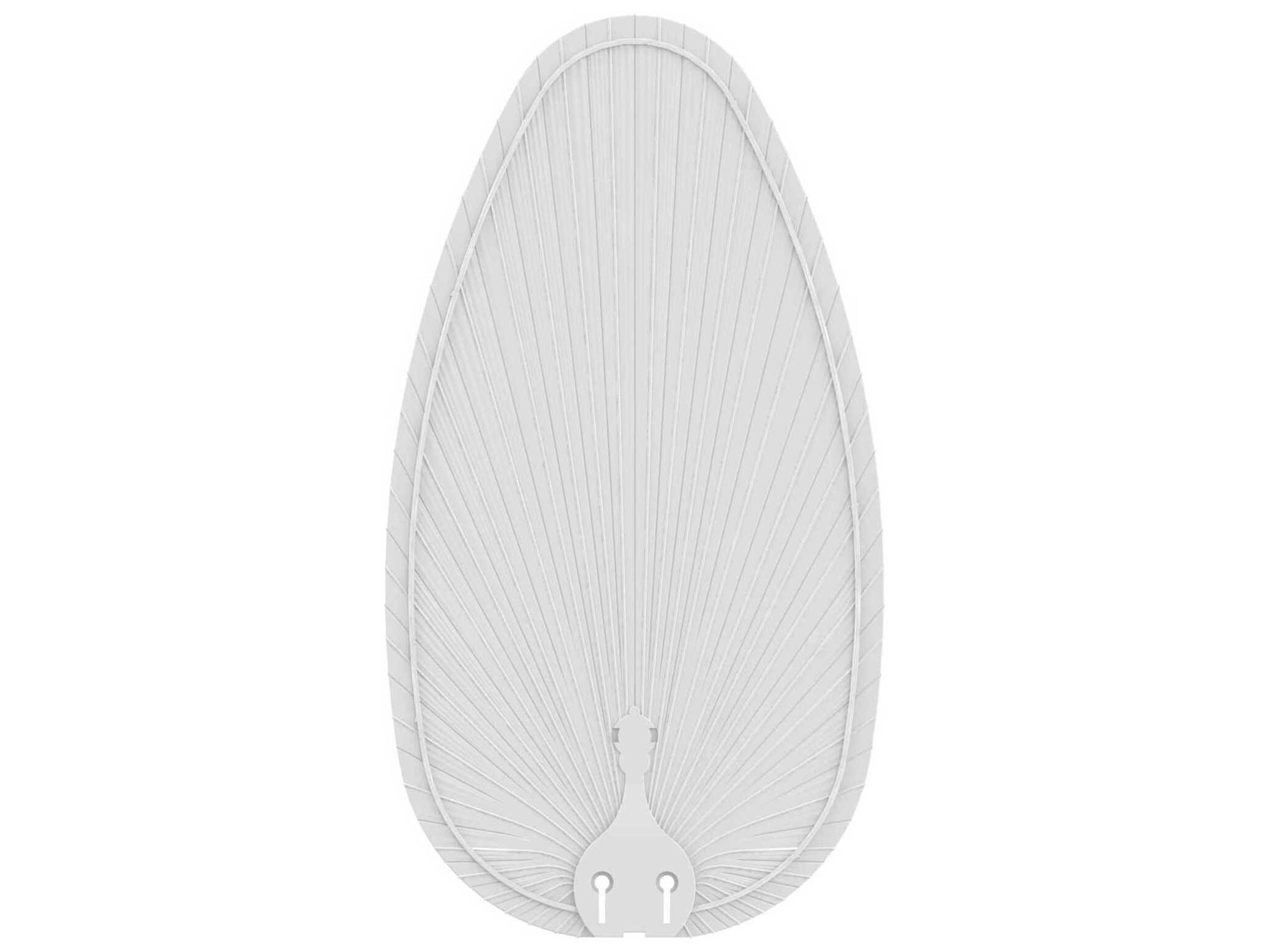 Islander Matte White Narrow Oval Palm Blade Set of 5