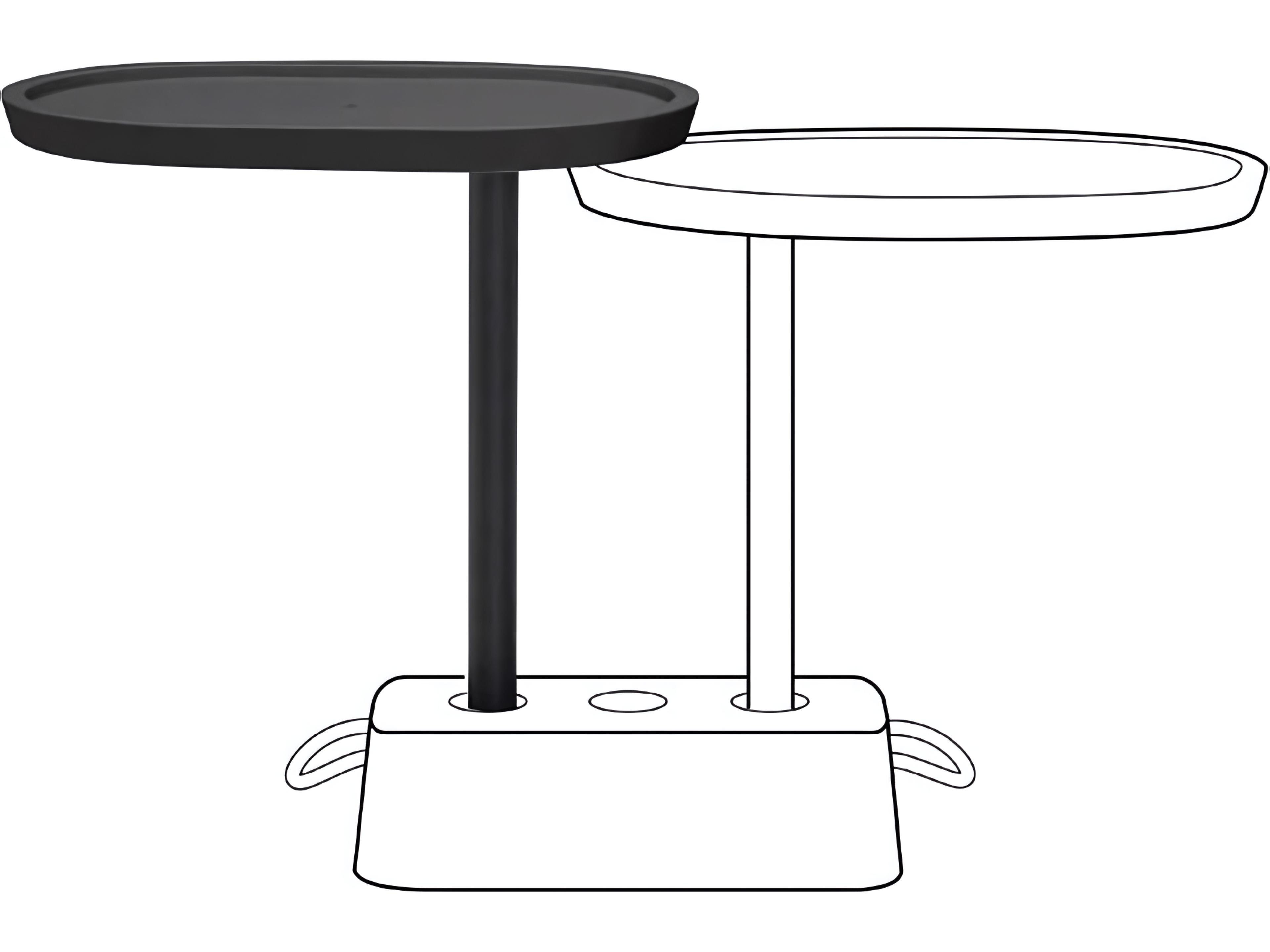 Brick Buddy Ova End Table in Anthracite