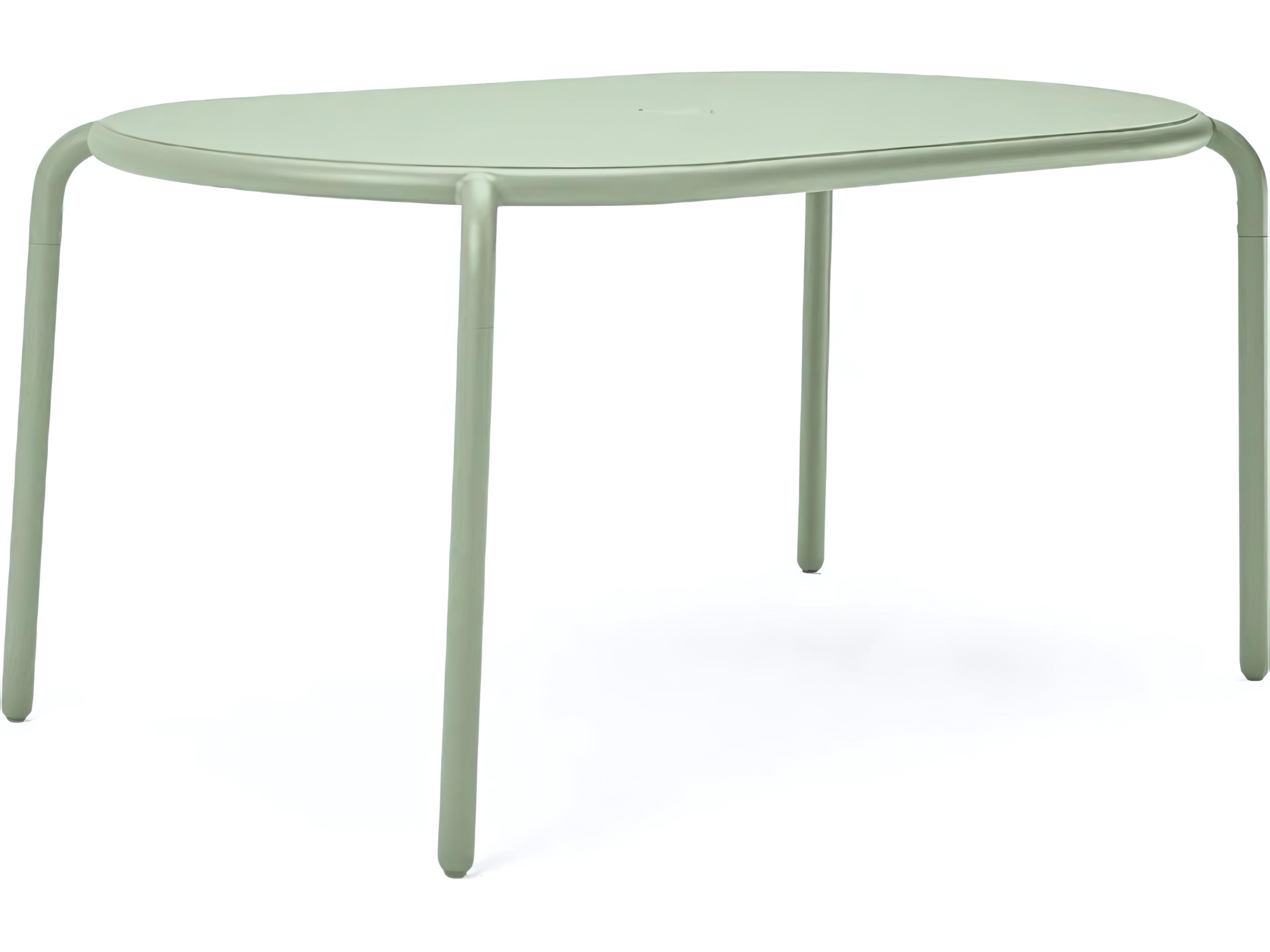 Toni Tavolo 63"W x 35 Oval Dining Table in Mist Green