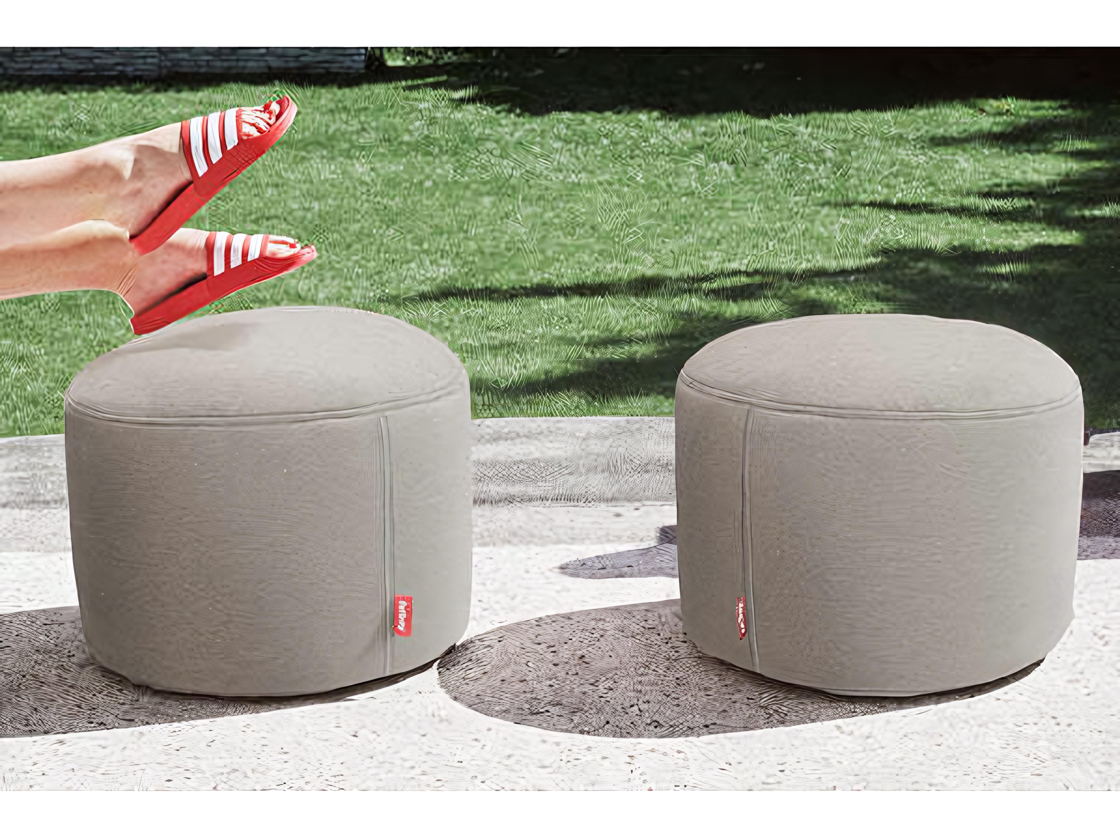 Fatboy Outdoor Point Pouf Ottoman in Grey Taupe