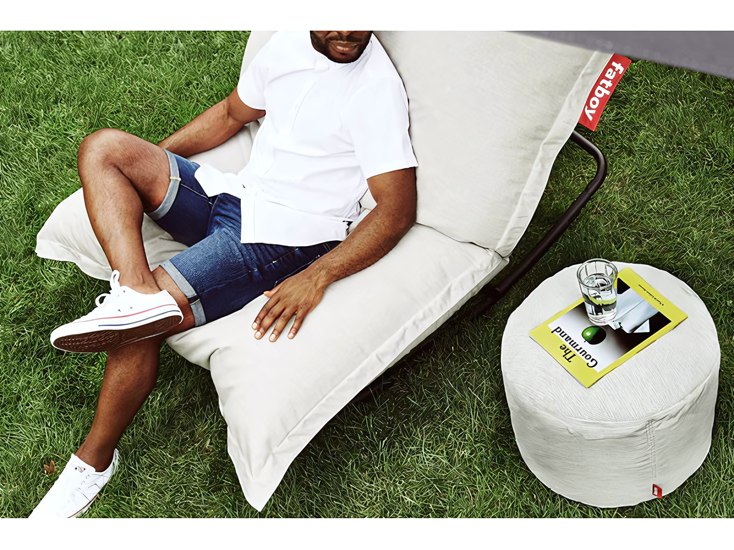 Fatboy Outdoor Point Pouf Ottoman in Mist