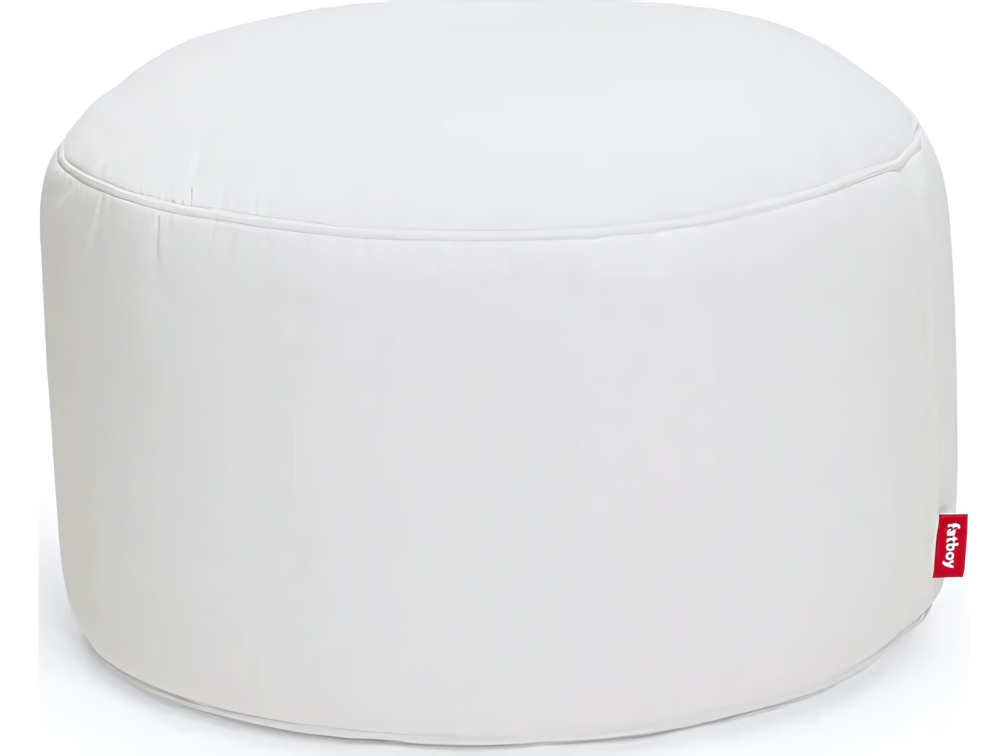 Point Large Pouf in Natural White