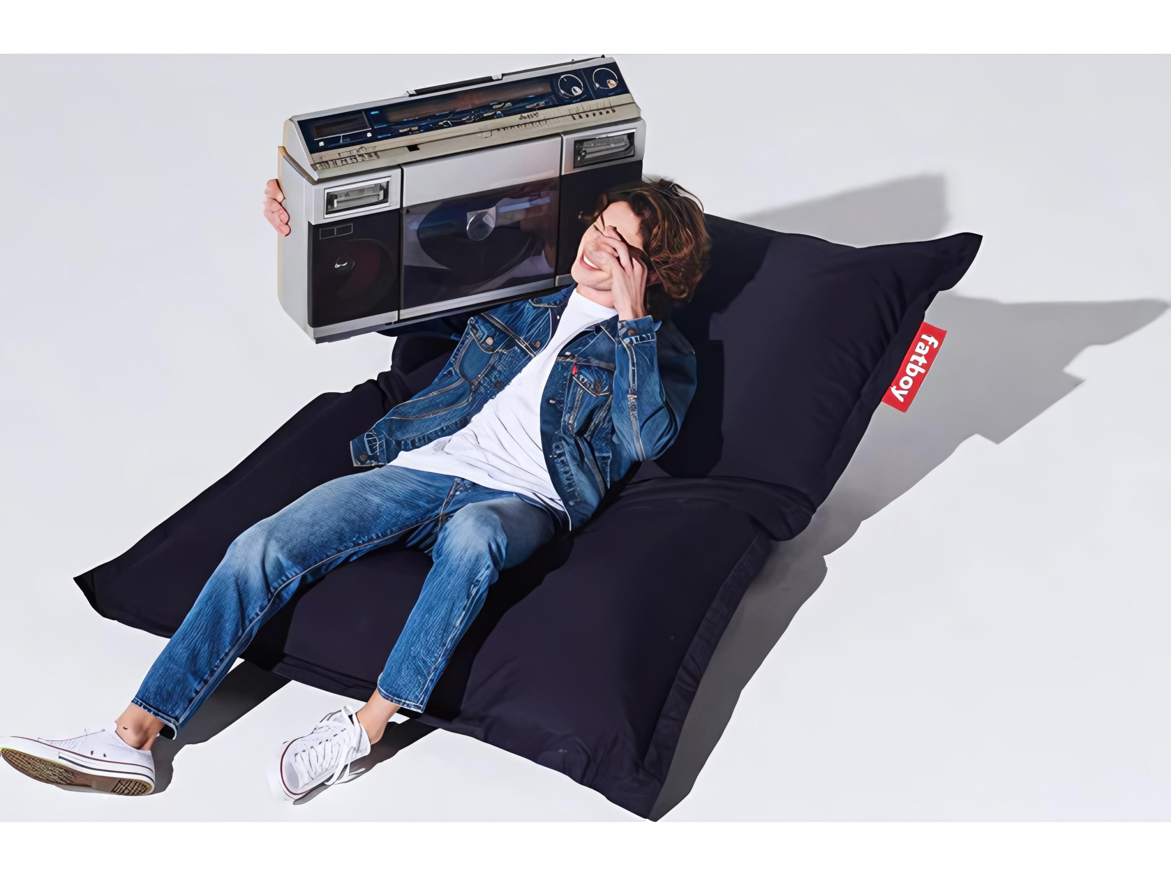 Fatboy Outdoor Original Slim Bean Bag Chair Rock 'n Roll Rocker Bundle in Dark Ocean