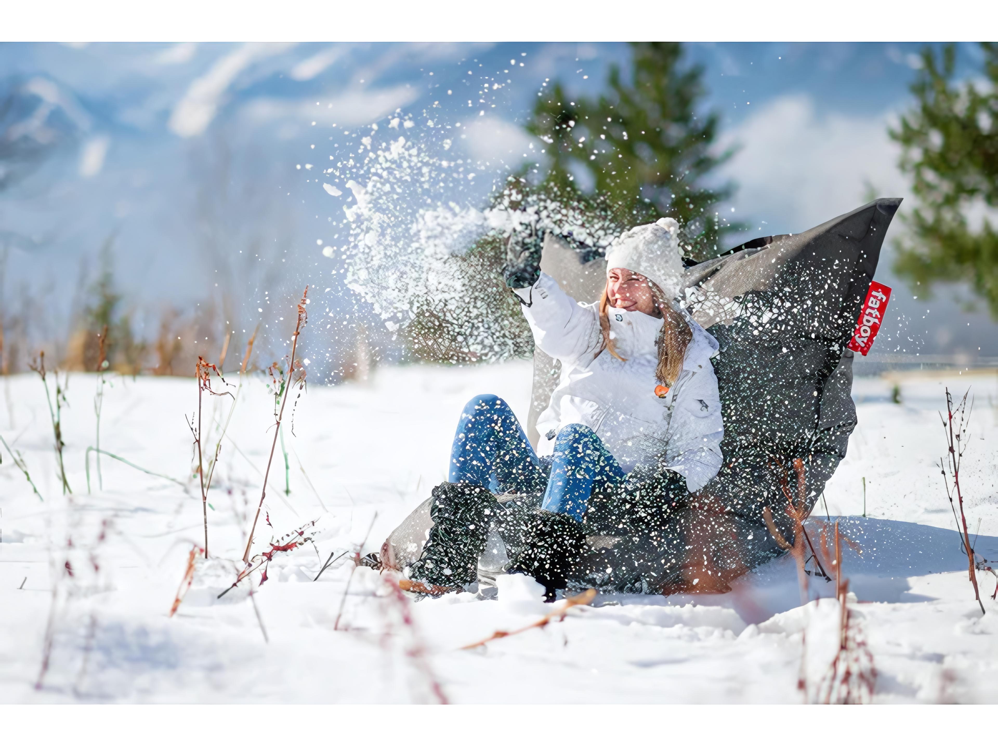 Fatboy Outdoor Original Slim Bean Bag Chair Rock 'n Roll Rocker Bundle in Rock Grey