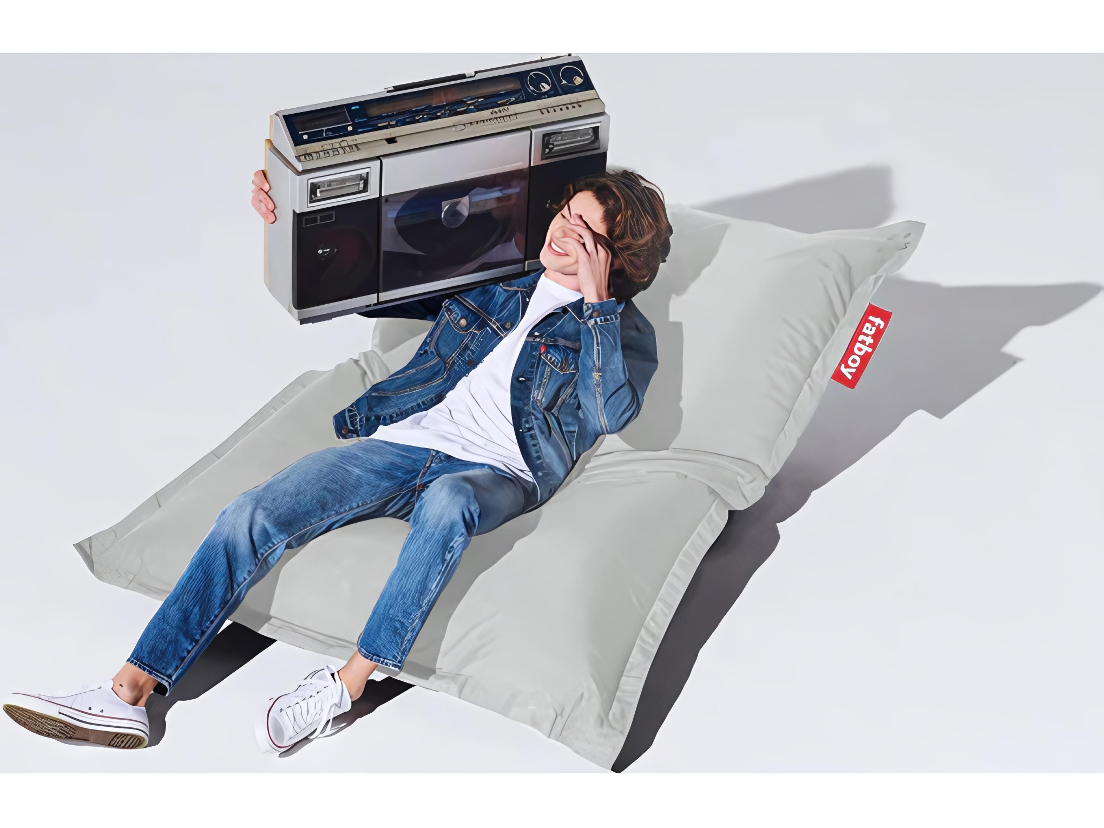 Fatboy Outdoor Original Bean Bag Chair Rock 'n Roll Rocker Bundle in Mist