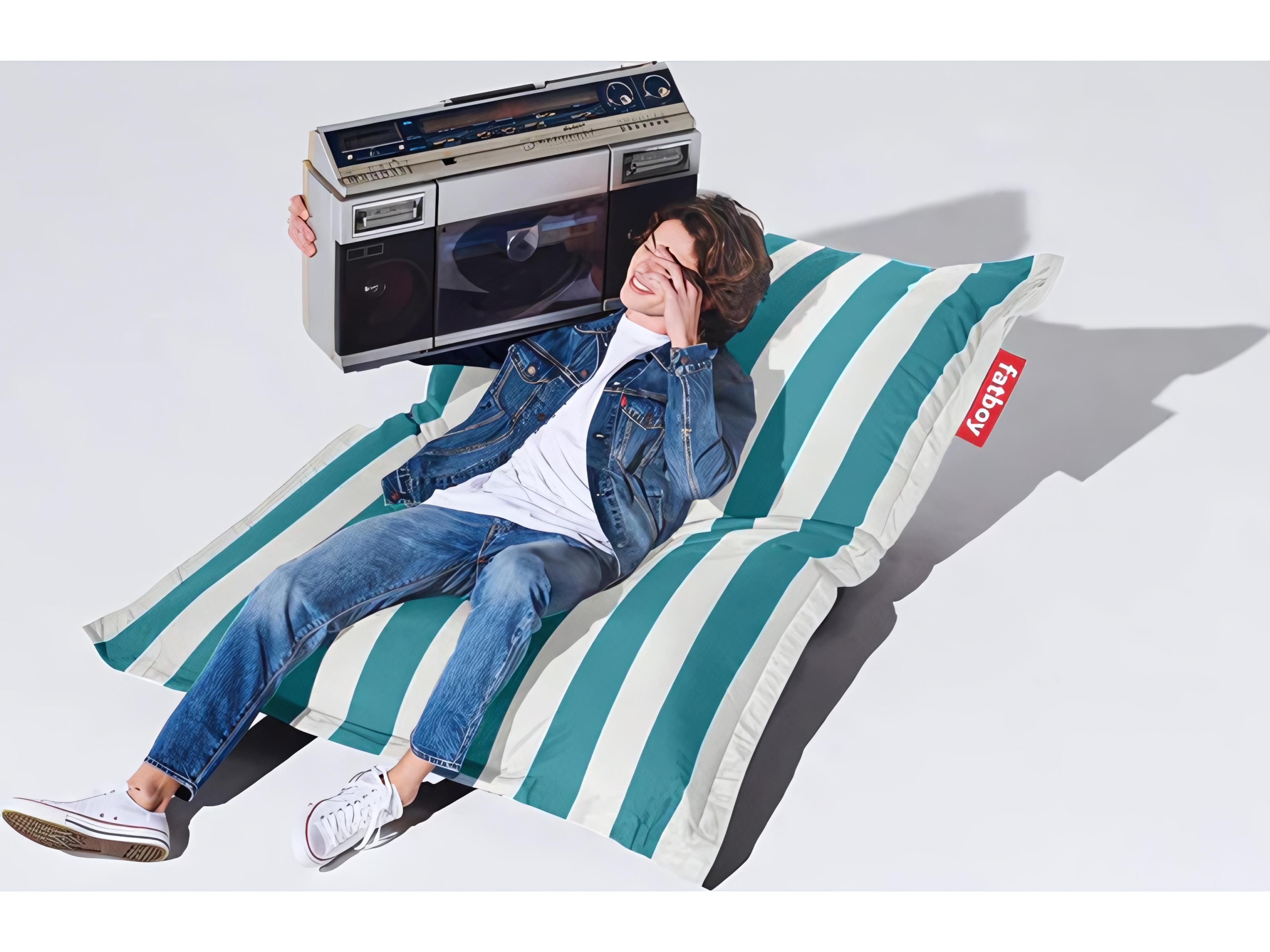 Fatboy Outdoor Original Slim Bean Bag Chair in Stripe Azur