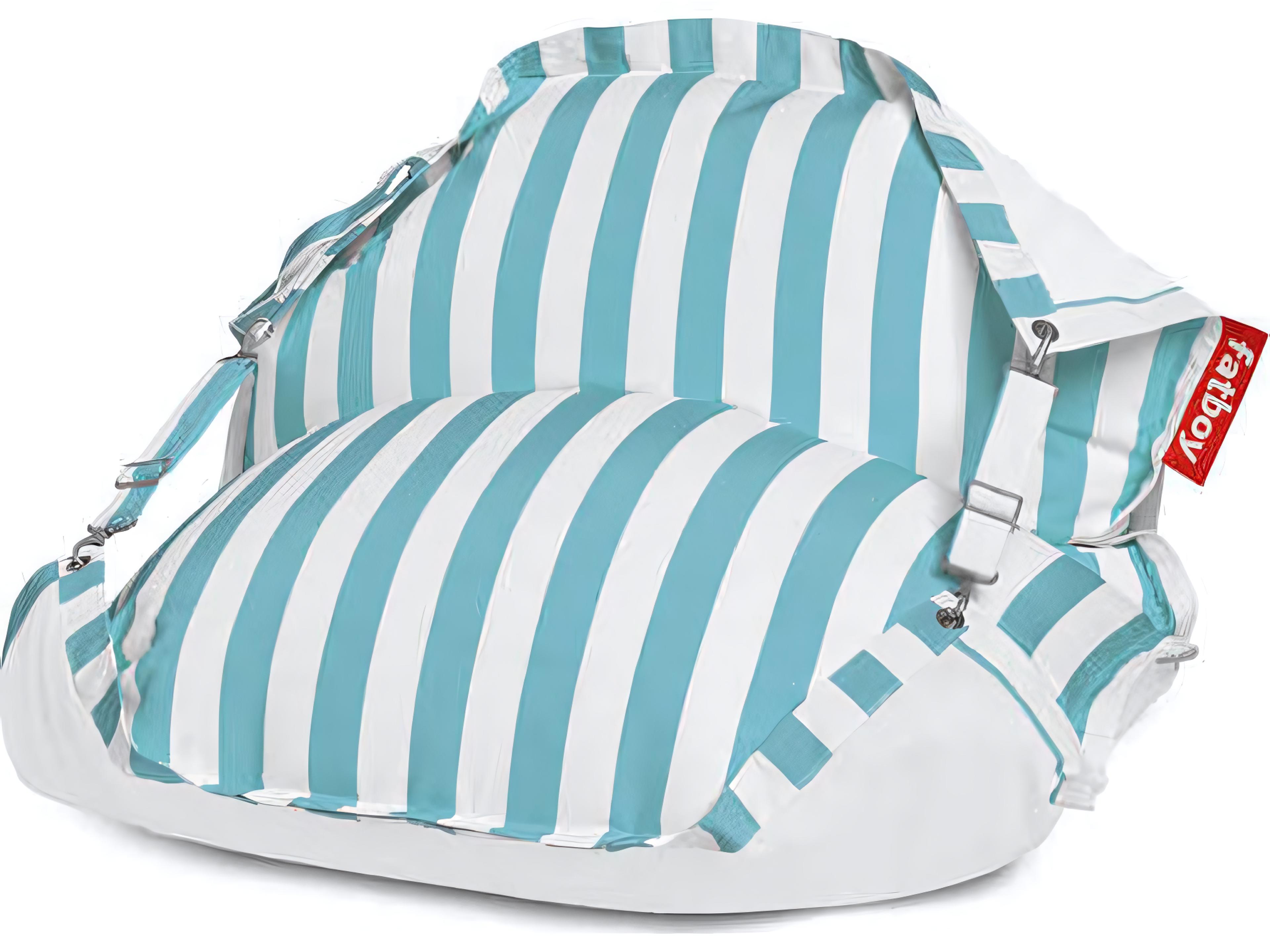 Original Floatzac Floating Bean Bag Lounge Chair in Stripe Azur