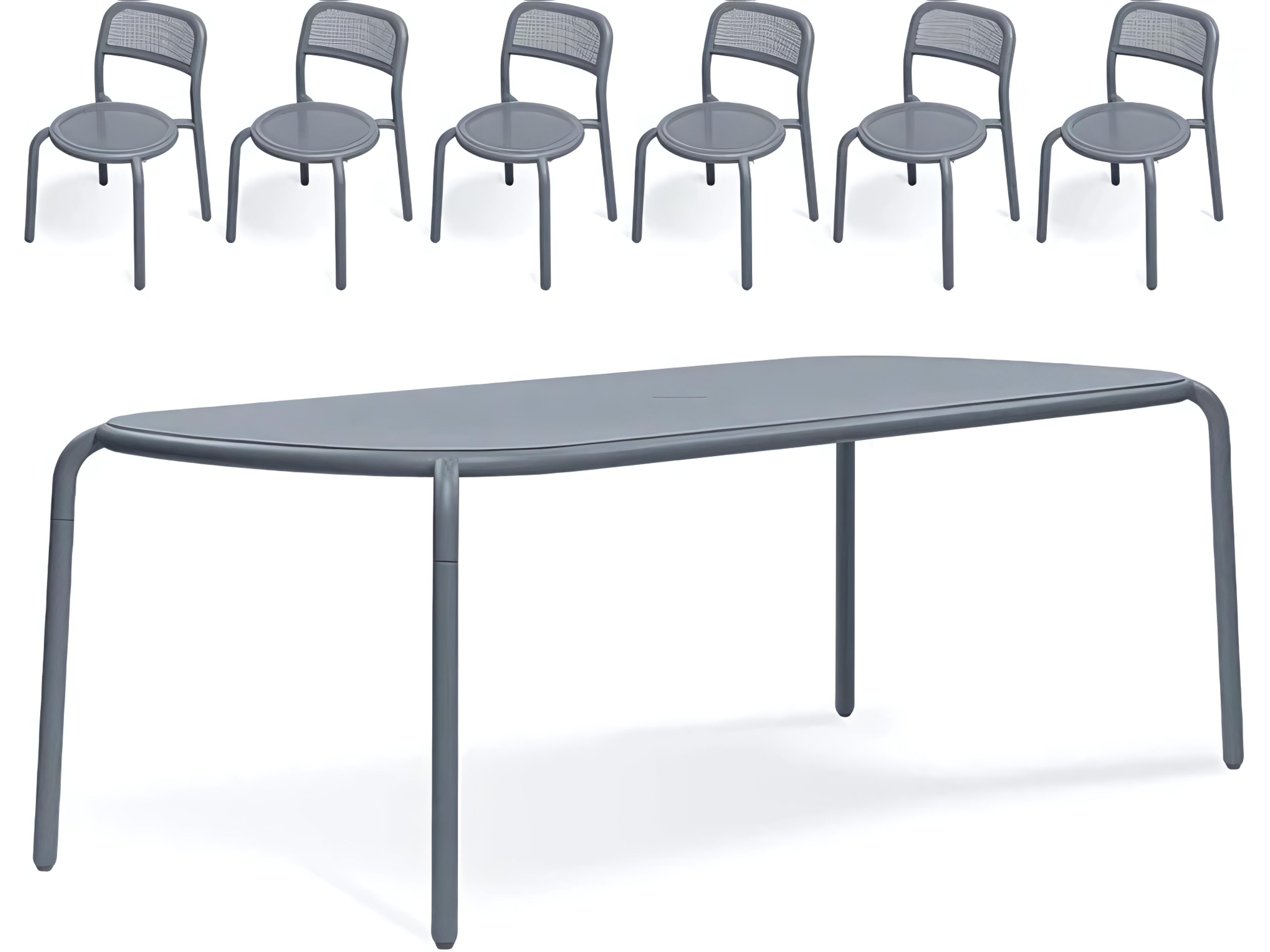 Toni Tablo Dining Set with Side Chairs in Elephant