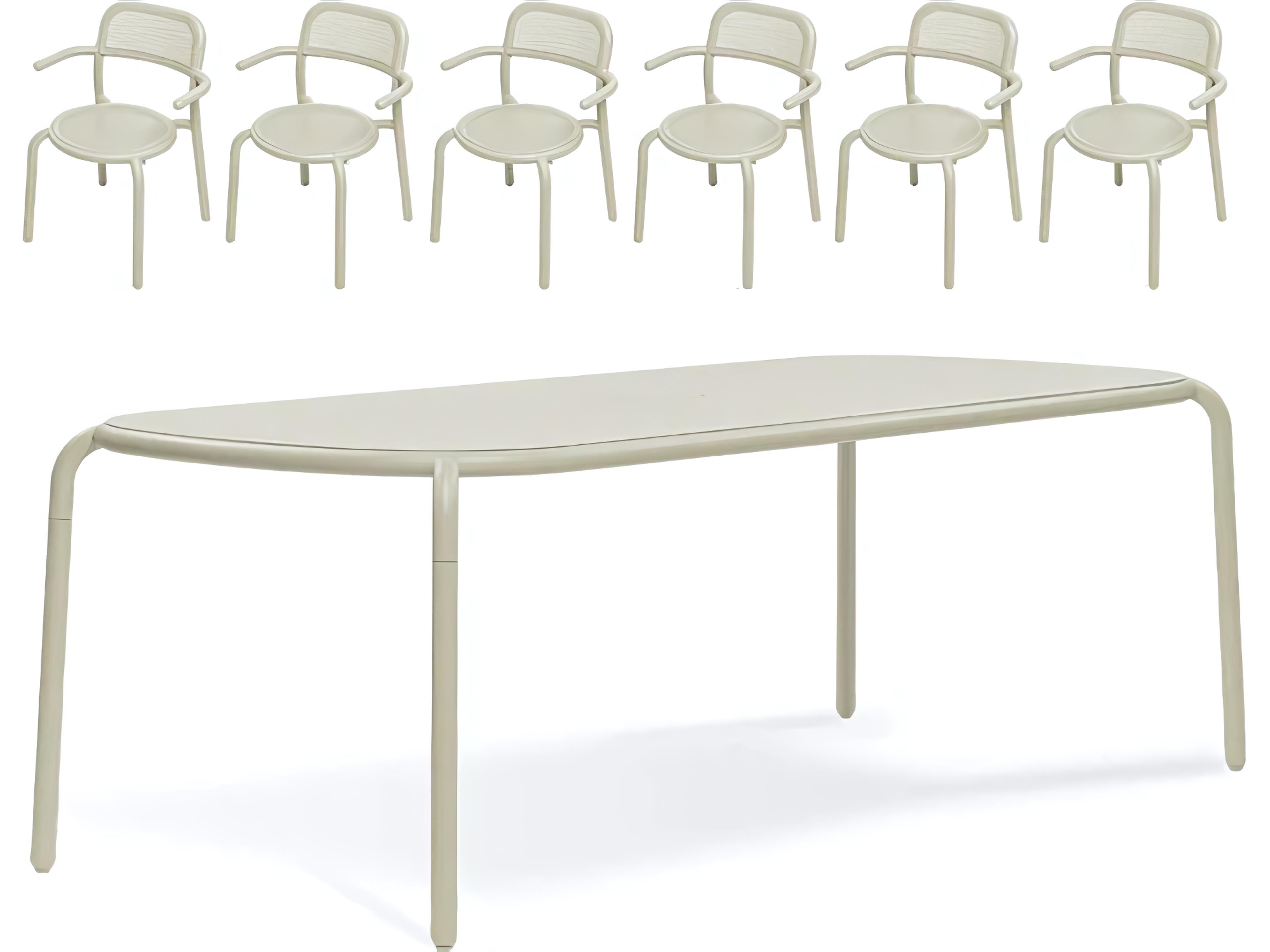 Toni Tablo Dining Set with Armchairs in Desert