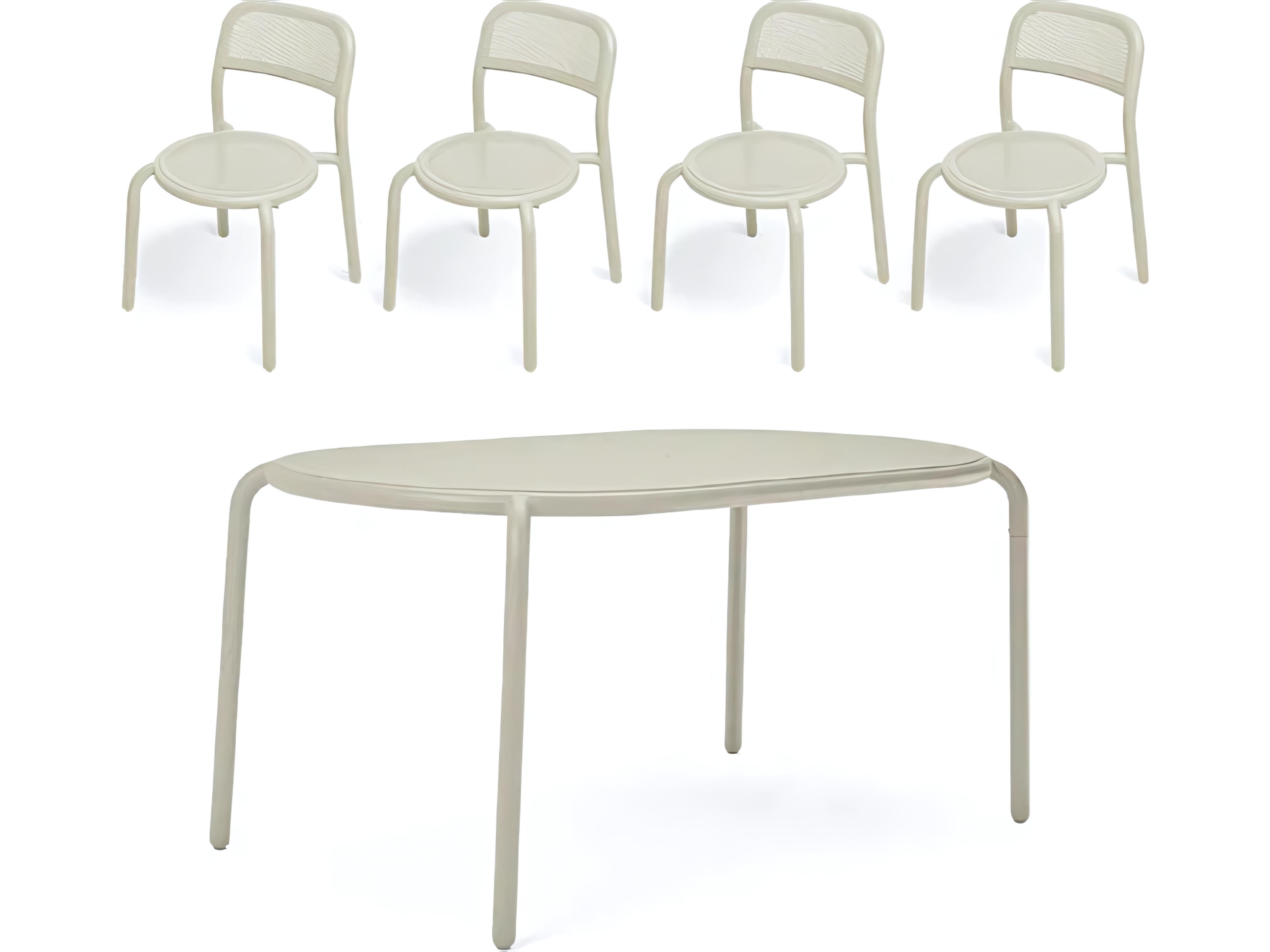 Toni Tavolo Dining Set with Side Chairs in Desert