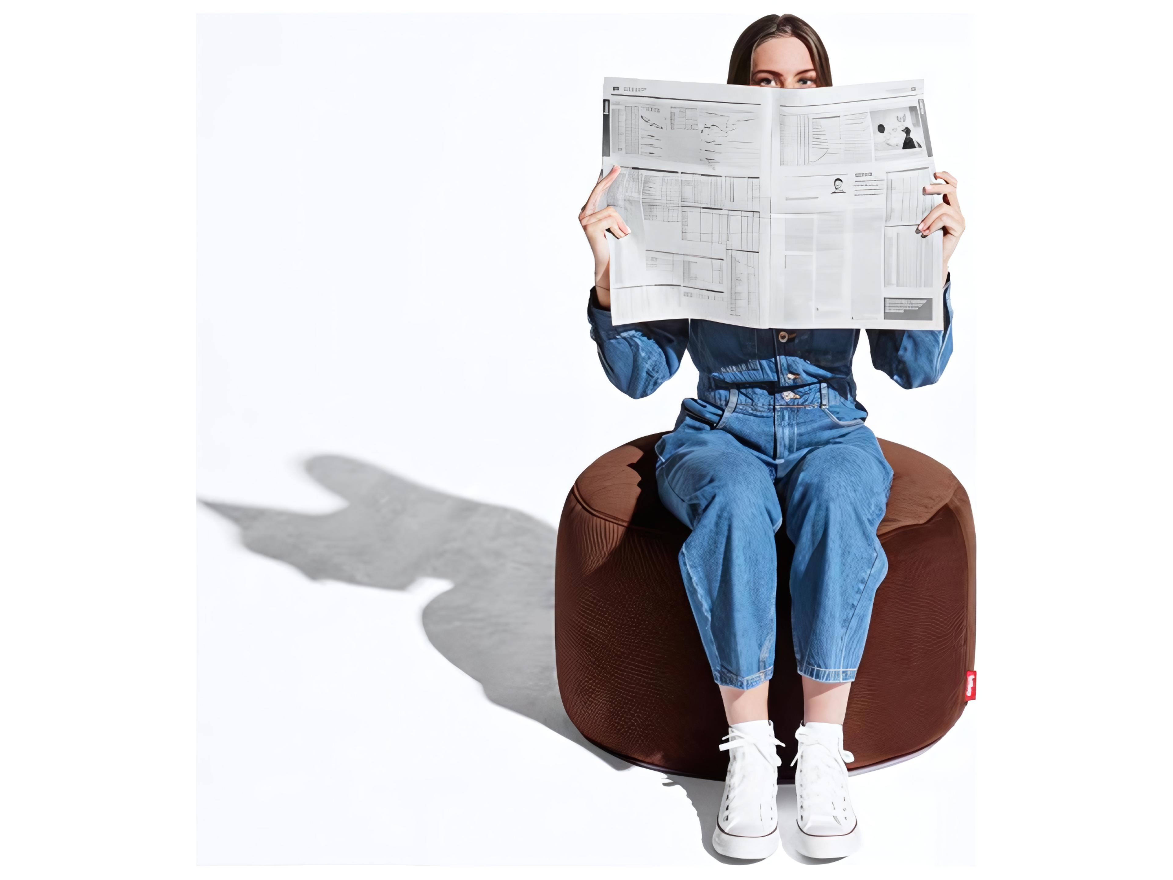 Fatboy Point Large Recycled Royal Velvet Pouf in Tobacco