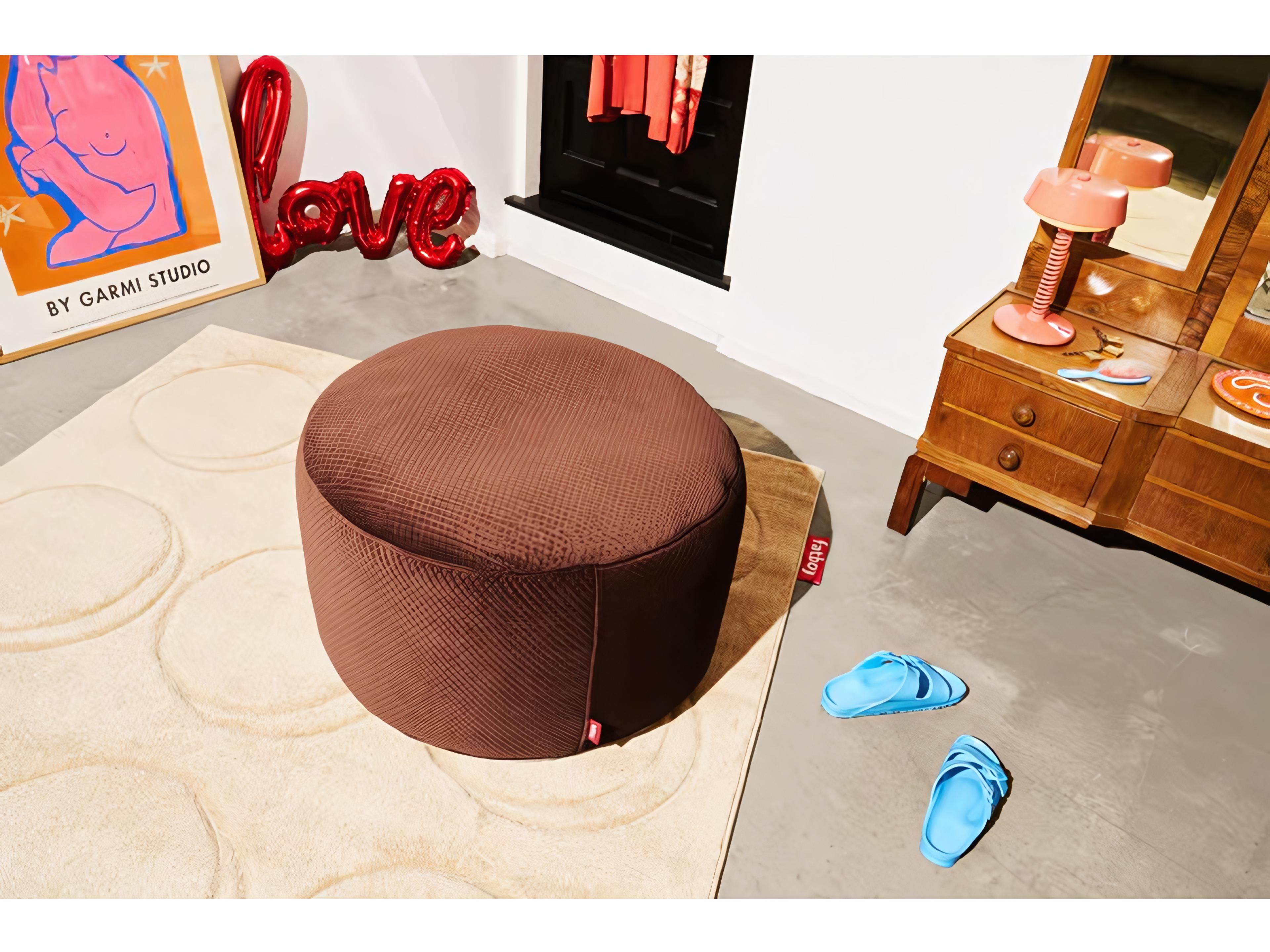 Fatboy Point Large Recycled Royal Velvet Pouf in Tobacco