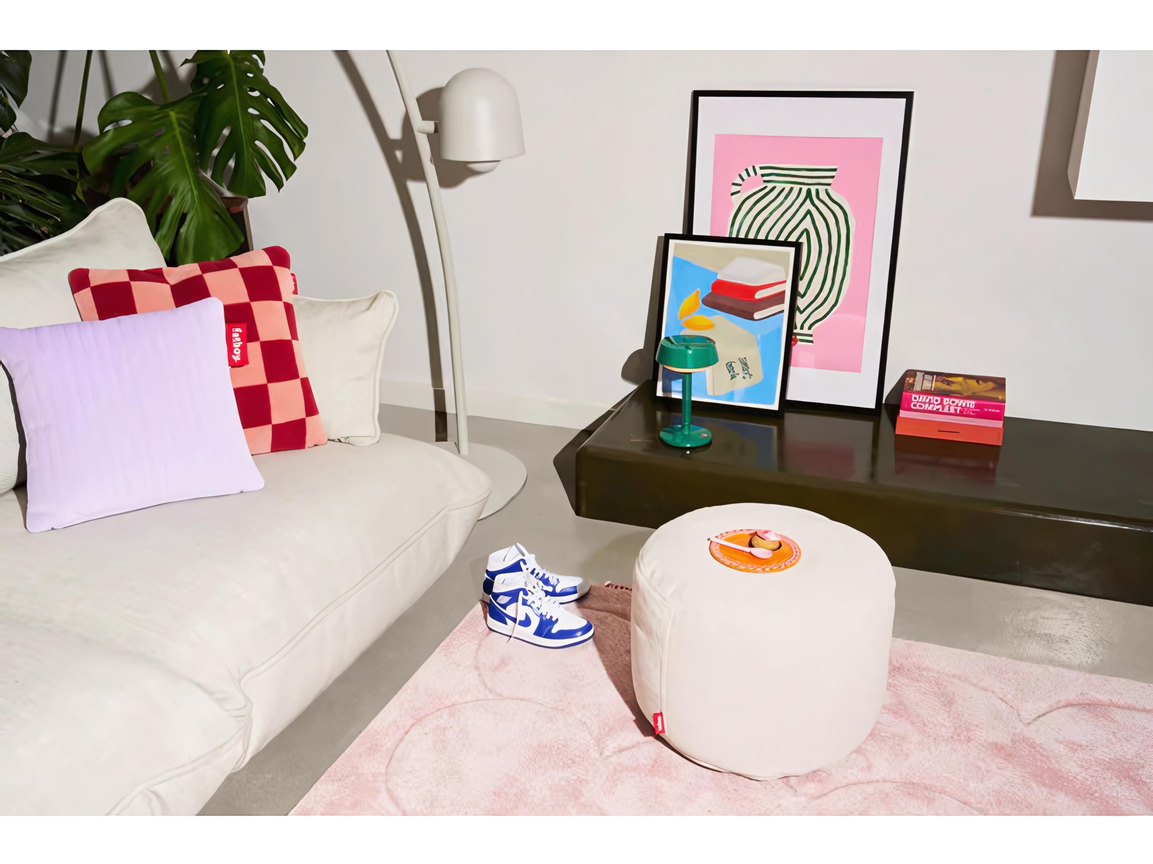 Fatboy Point Recycled Cord Pouf Ottoman in Cream