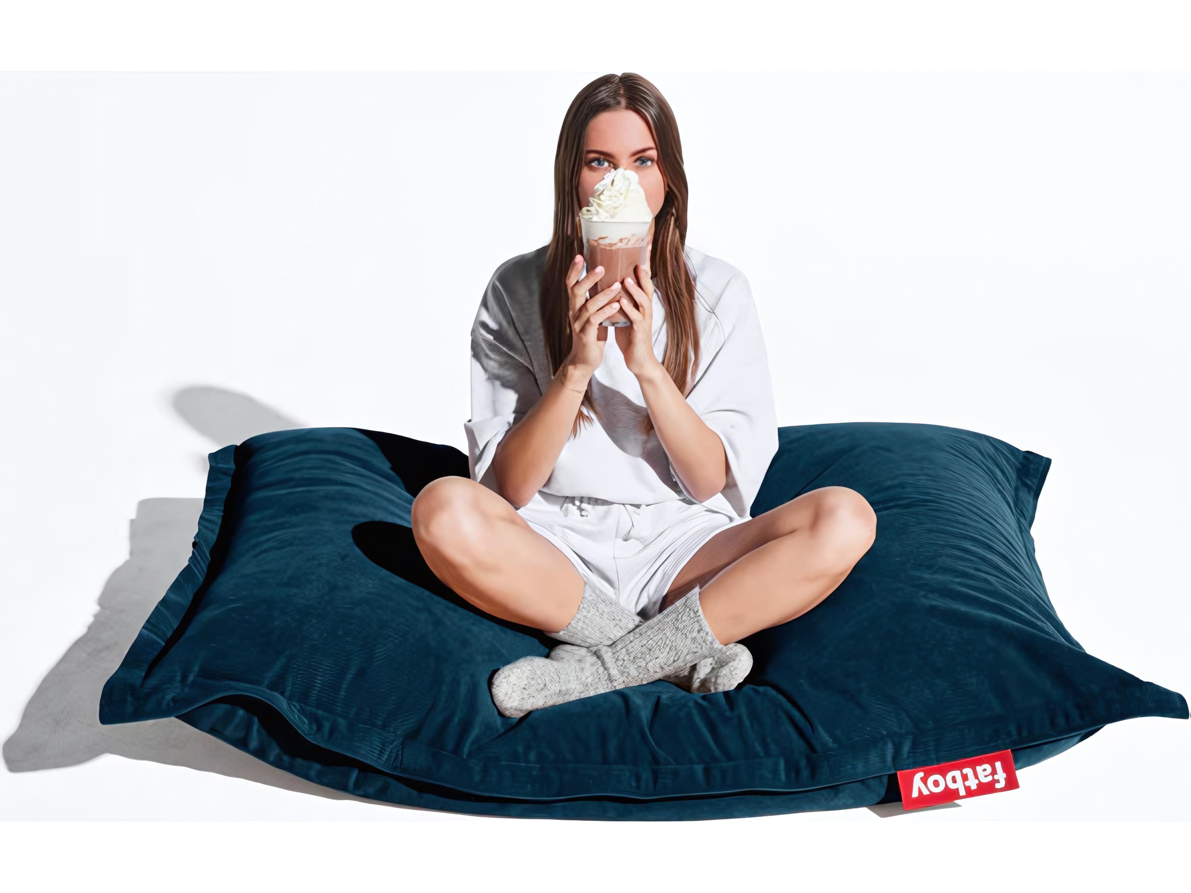 Fatboy Original Slim Recycled Cord Bean Bag Chair in Deep Blue