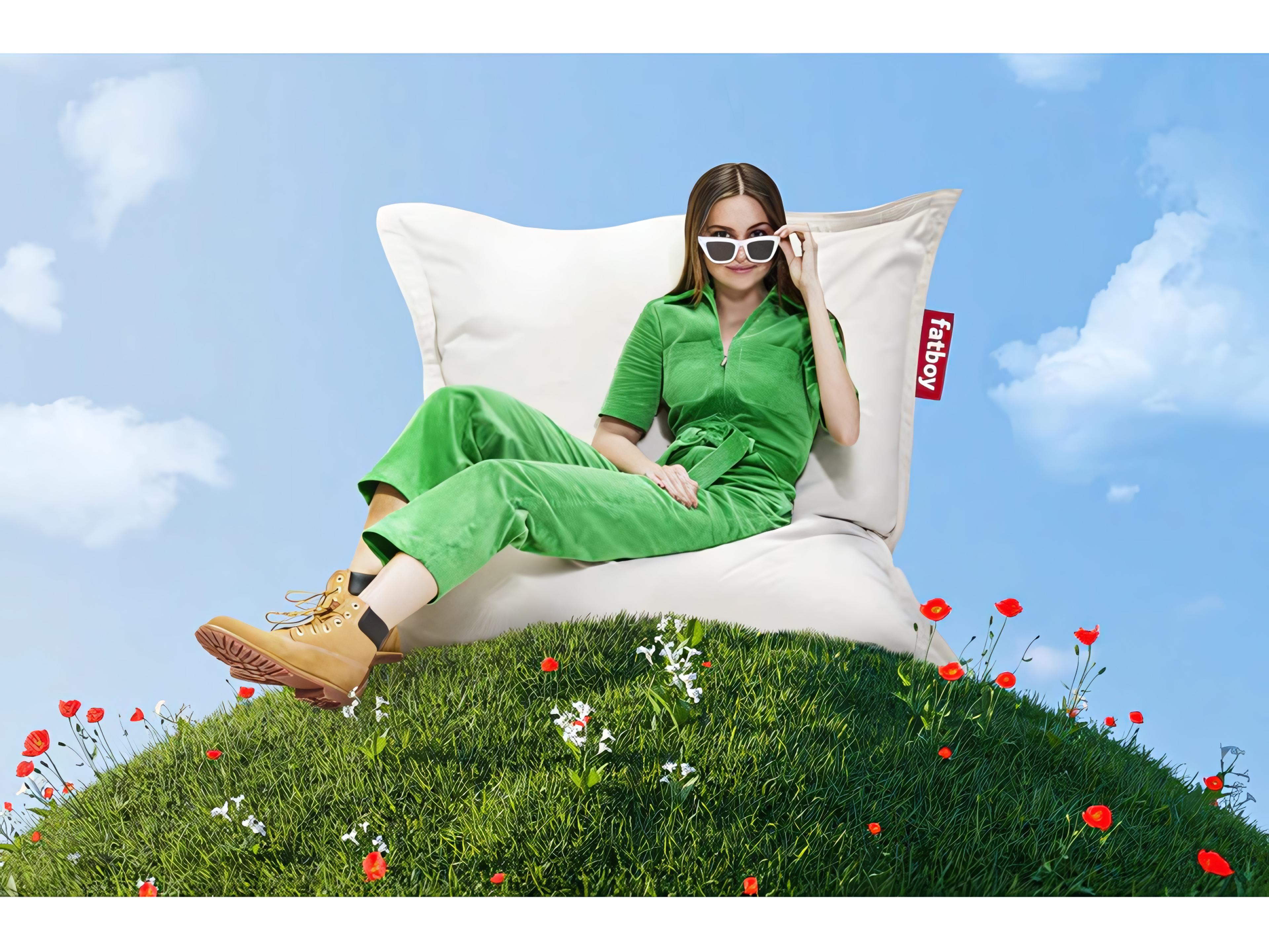 Fatboy Original Slim Recycled Cord Bean Bag Chair in Cream