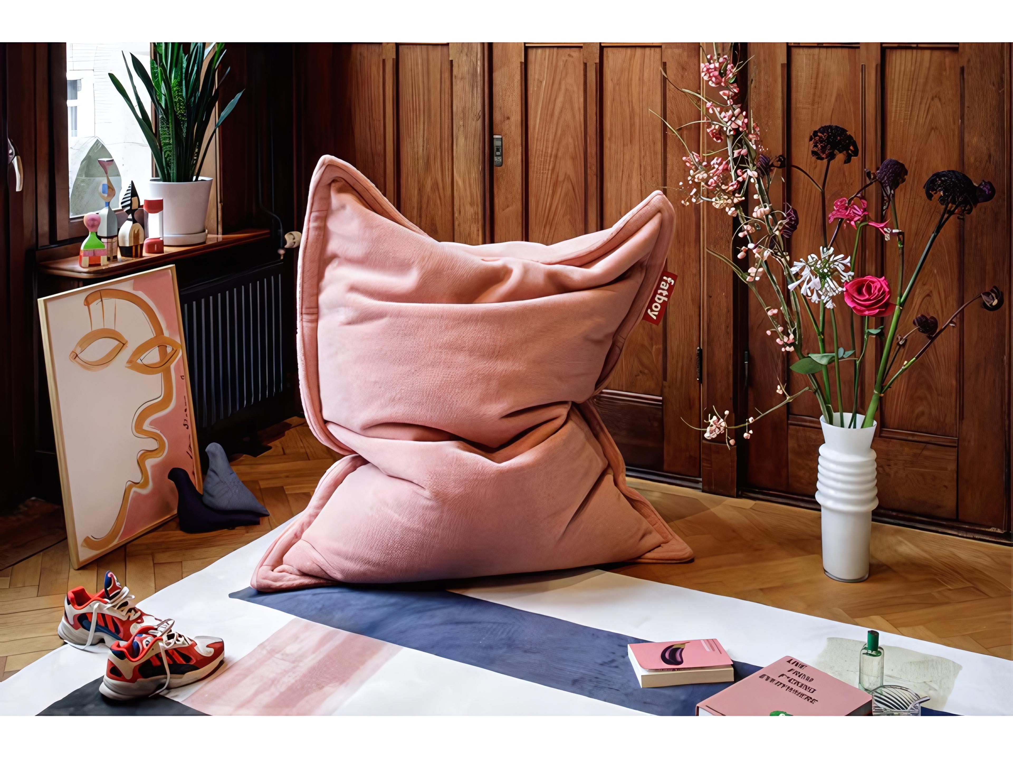Fatboy Original Slim Teddy Bean Bag Chair in Cheeky Pink