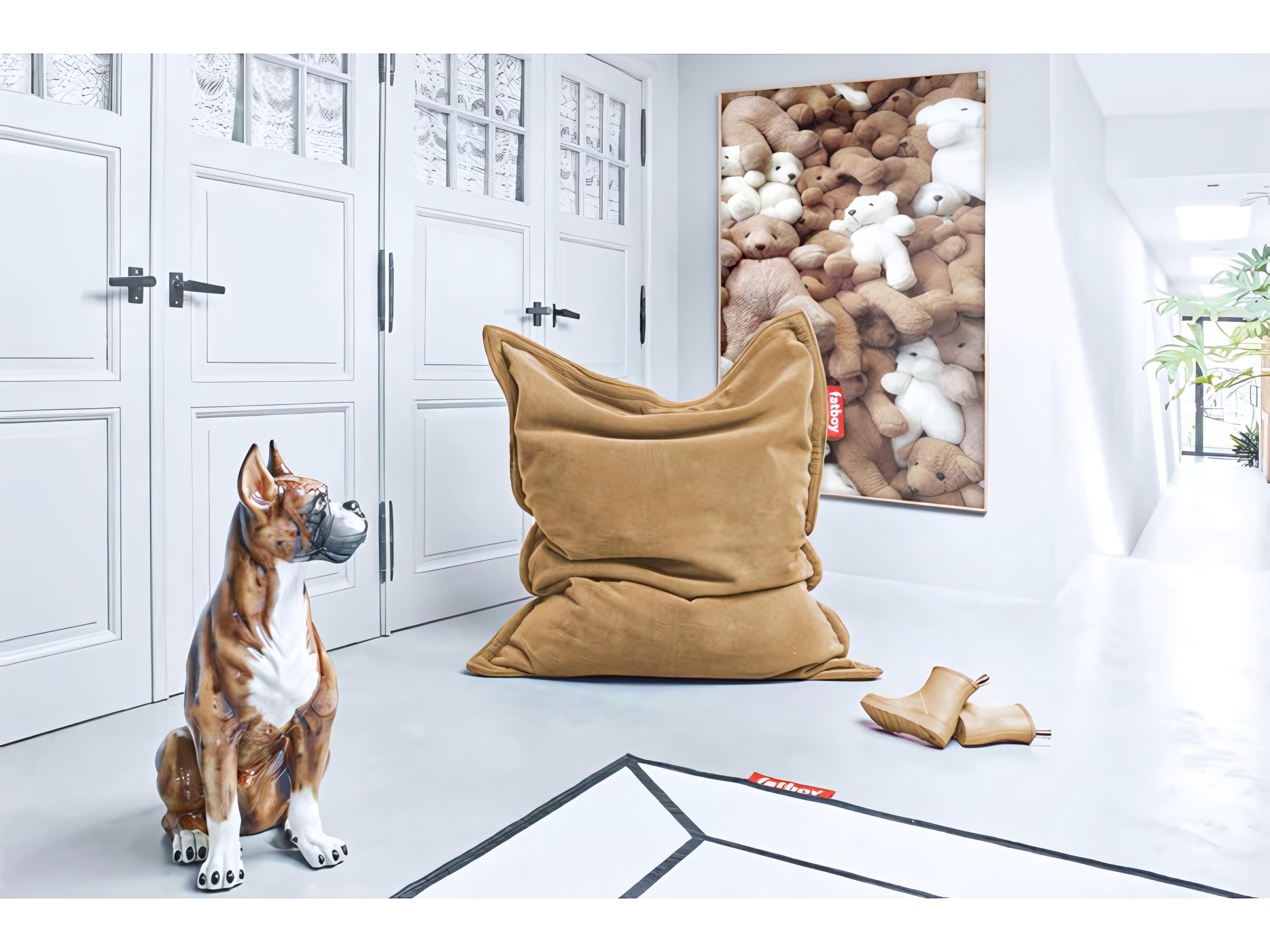 Fatboy Original Slim Teddy Bean Bag Chair in Off White