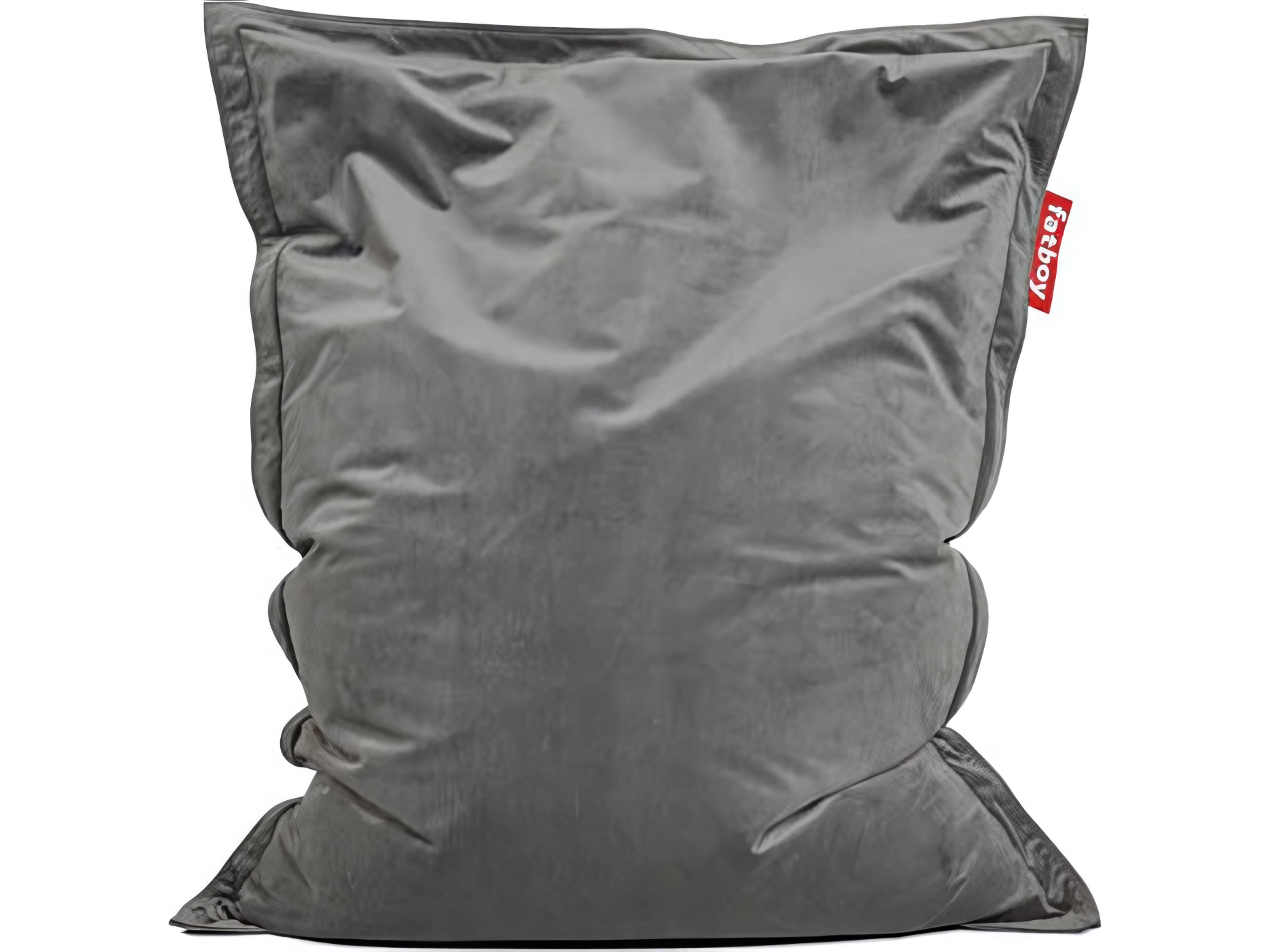 Original Slim Recycled Velvet Bean Bag Chair in Taupe