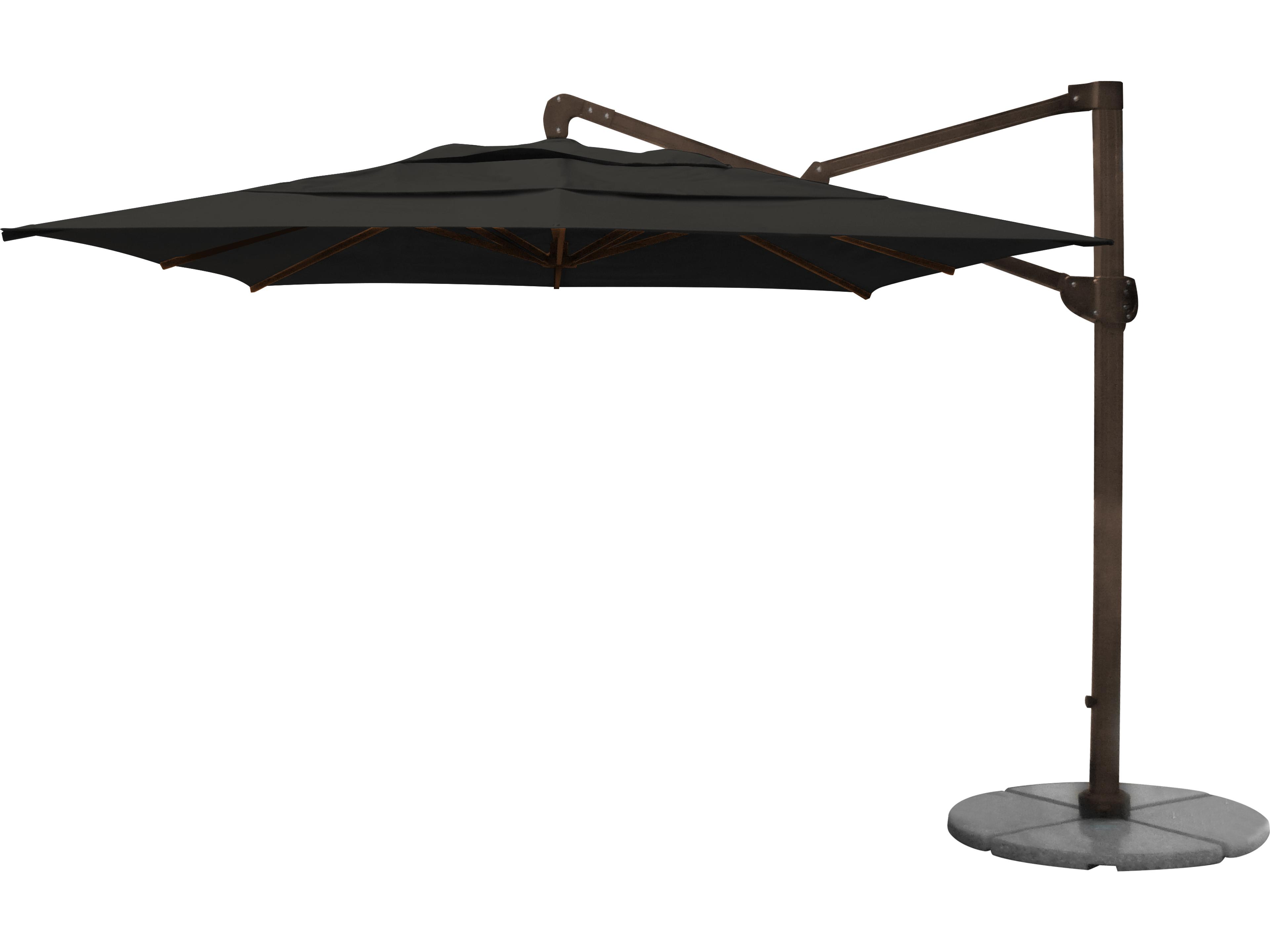 Fiberbuilt Outdoor Umbrellas Cantilever 10 Foot Square Trigger Crank with Base